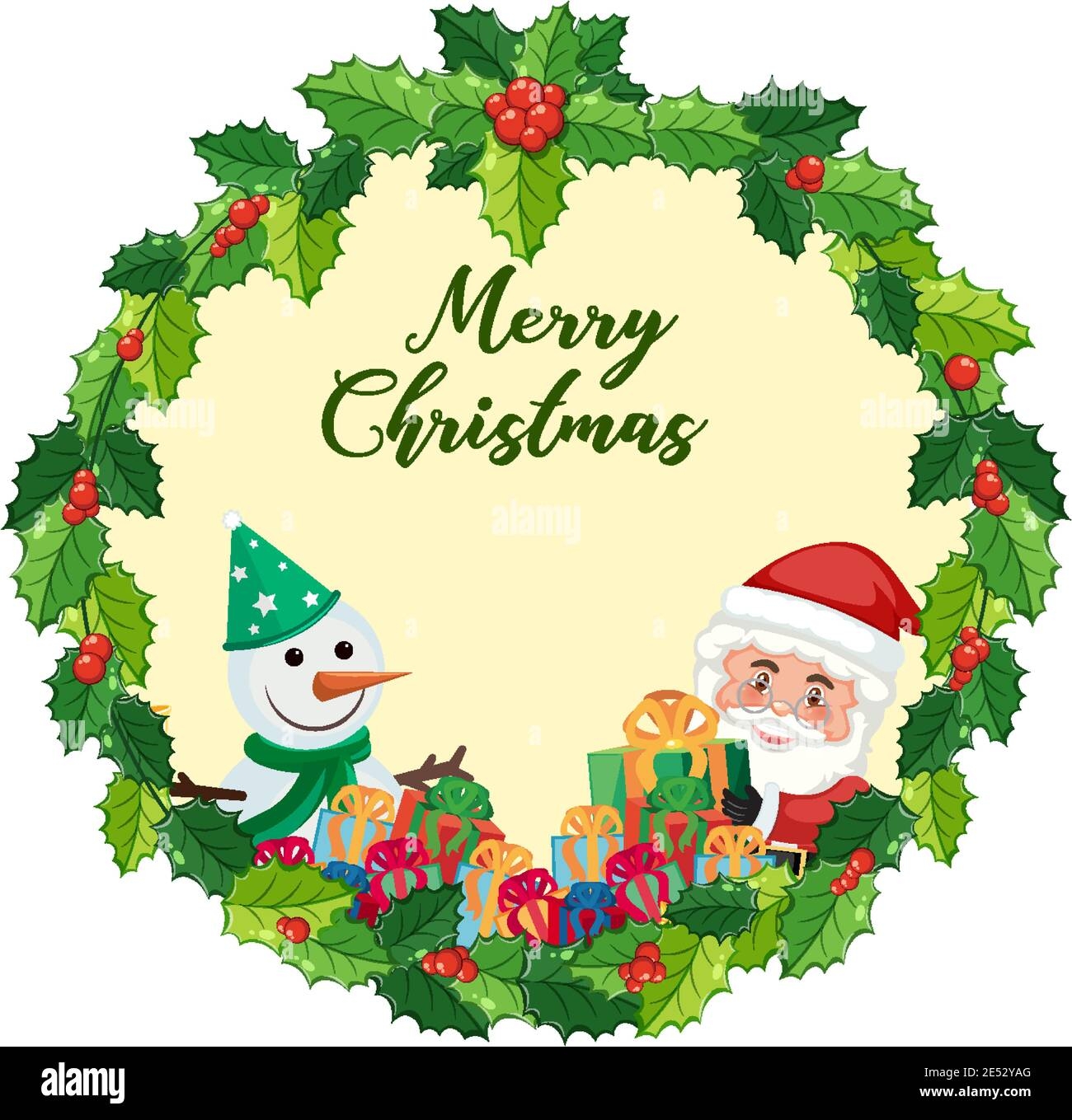 Blank Merry Christmas Card Template Illustration Stock Vector 
