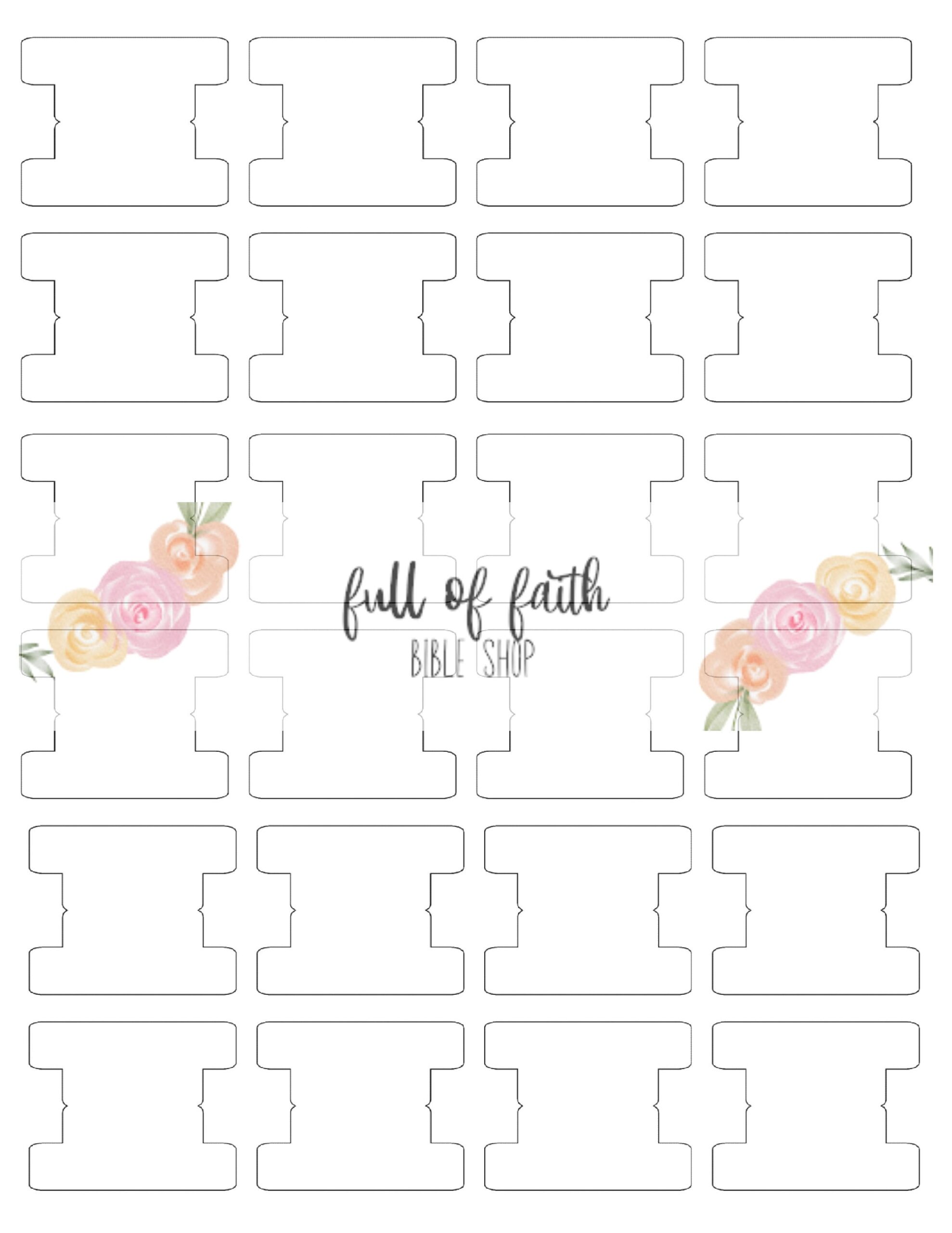 Blank Page And Book Tab Template Bible Tab Bible Journaling Tab Journaling And Planner Tab DIY Tabs Print And Cut Etsy