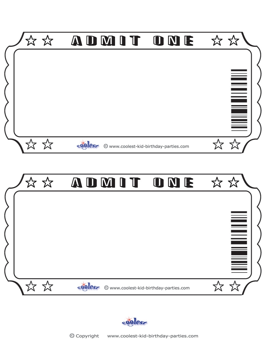Blank Printable Admit One Invitations Coolest Free Printables
