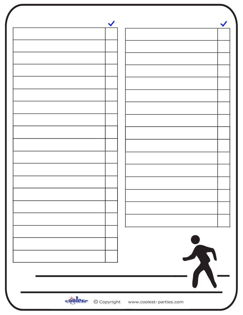 Blank Printable Around Town Scavenger Hunt List Coolest Free Blank Printable Around Town Scavenger Hunt List Coolest Free