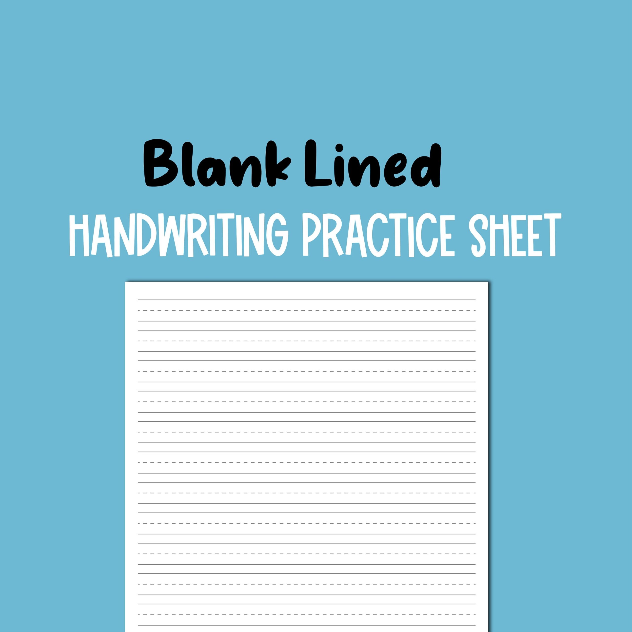 Blank Ruled Handwriting Practice Sheet For Kids Printable 