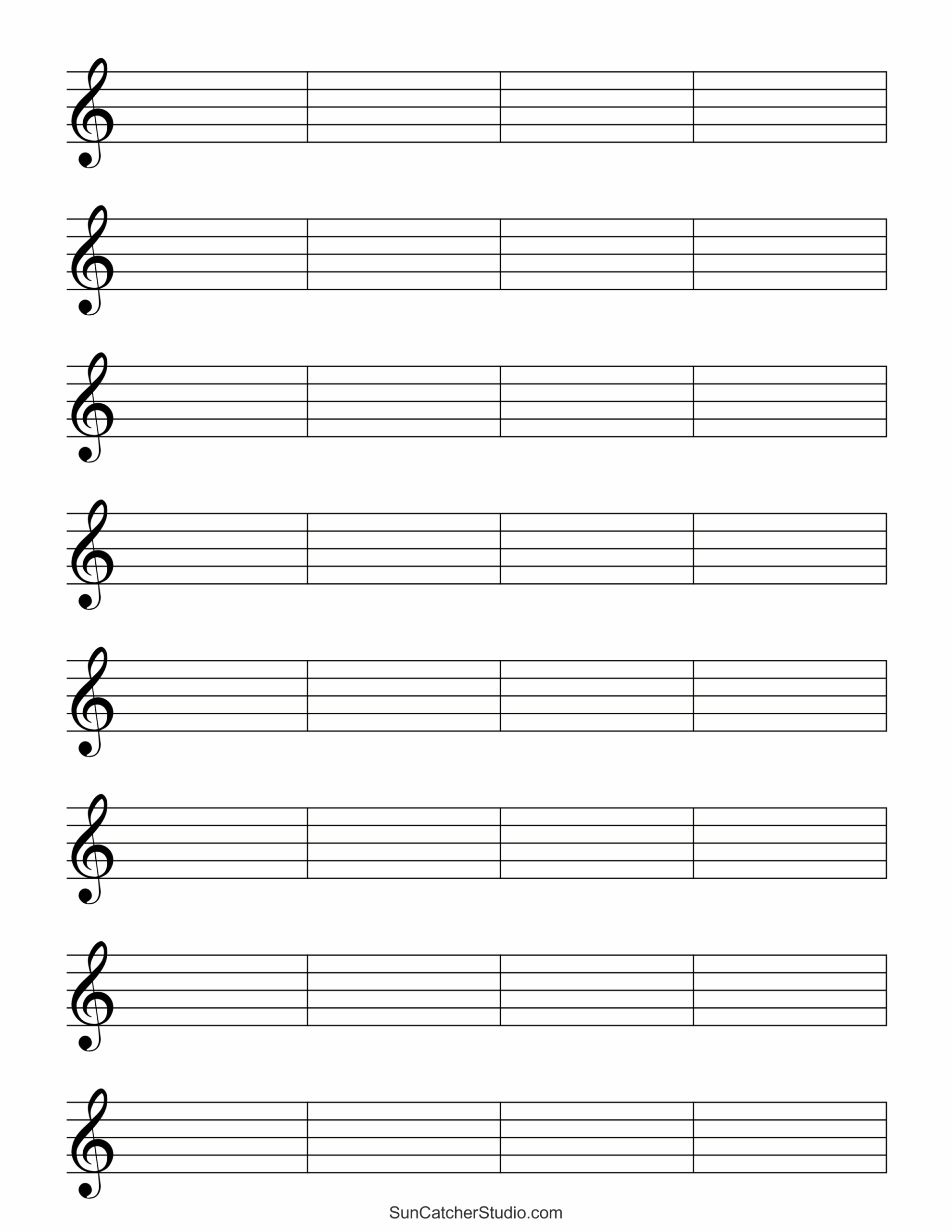Blank Sheet Music Free Printable Staff Paper DIY Projects 