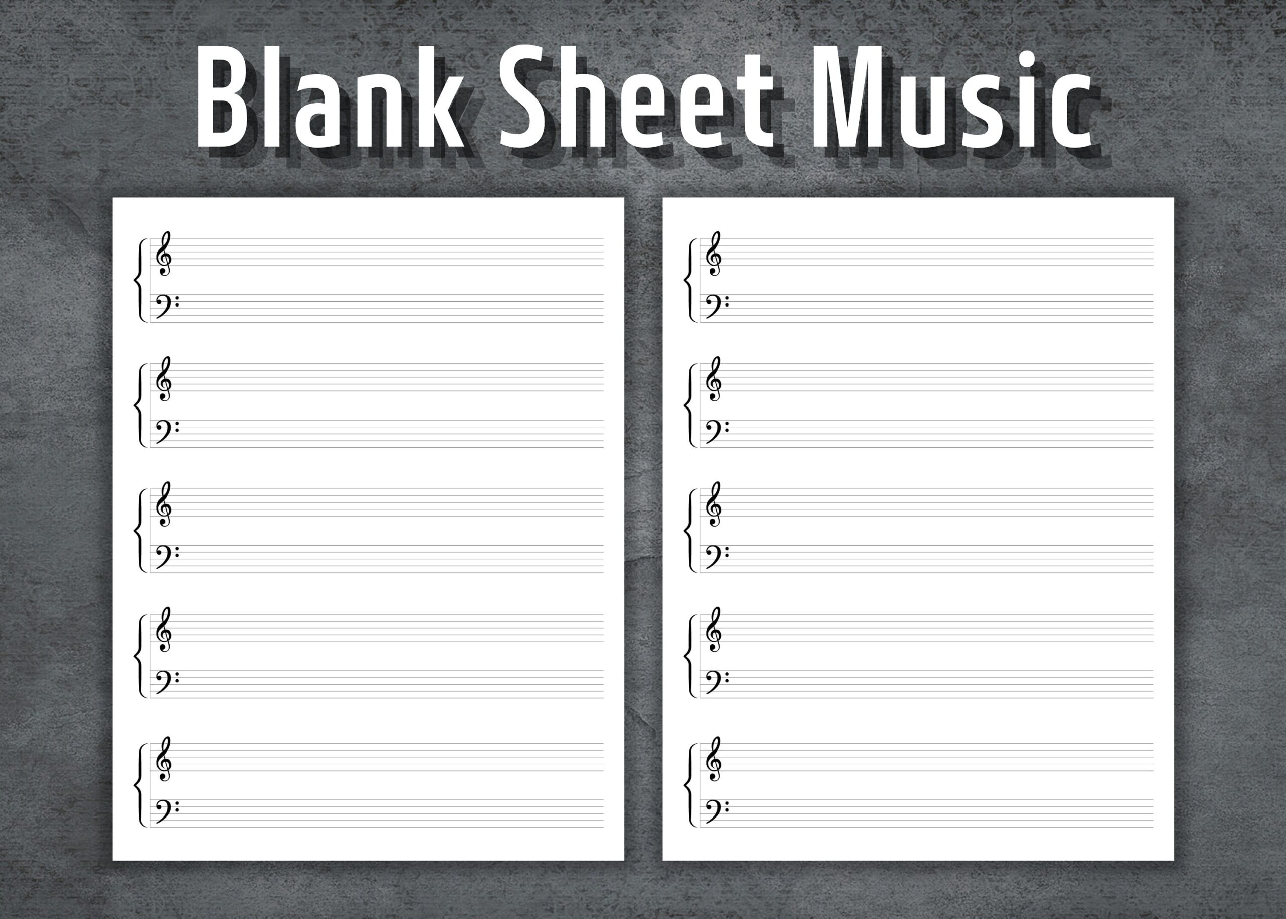 Blank Sheet Music Printable Blank Music Sheet Blank Music Paper Piano Staff Paper Music Sheet Piano Music Paper Instant Download Etsy