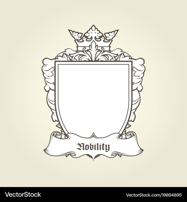 Blank Template Of Coat Arms Shield Royalty Free Vector