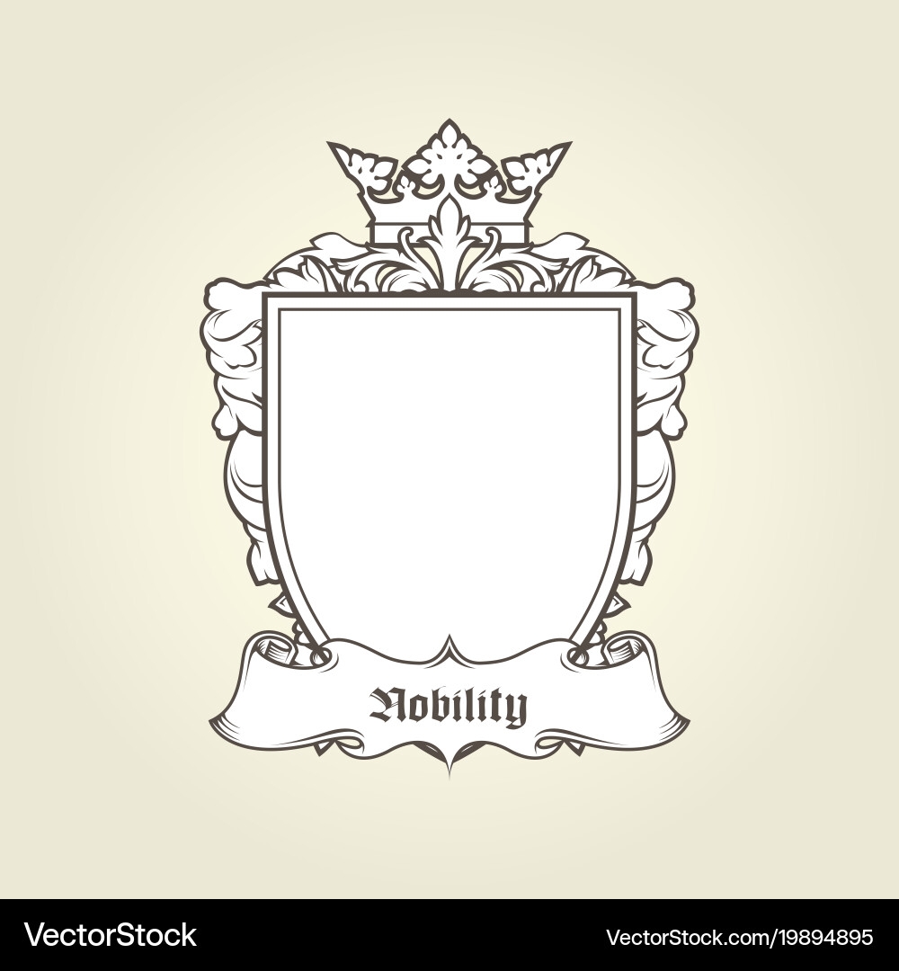 Blank Template Of Coat Arms Shield Royalty Free Vector