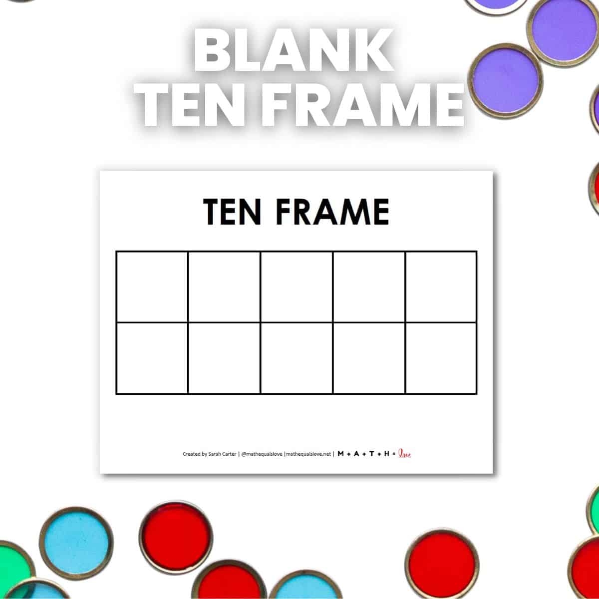 Blank Ten Frame Template Free Printable PDF 