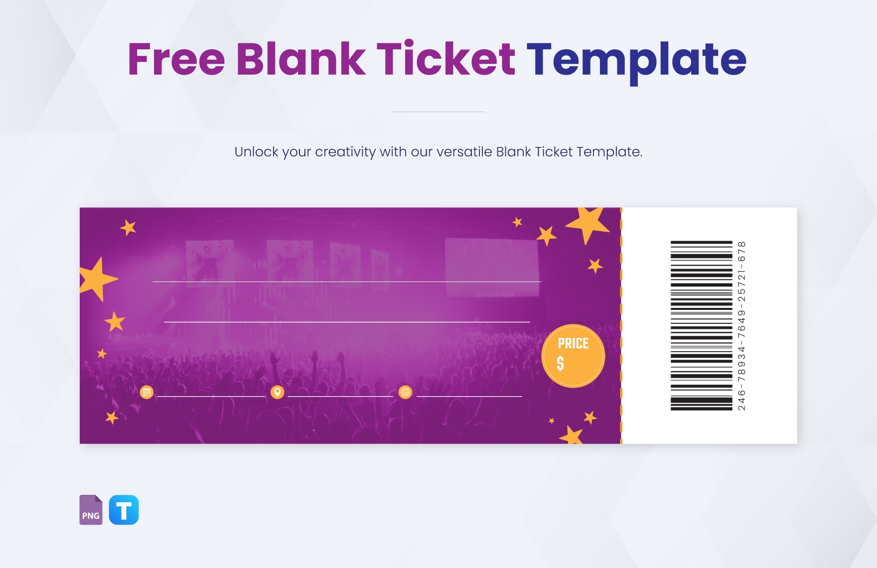 Blank Ticket Template In PNG Download Template Blank Ticket Template In PNG Download Template