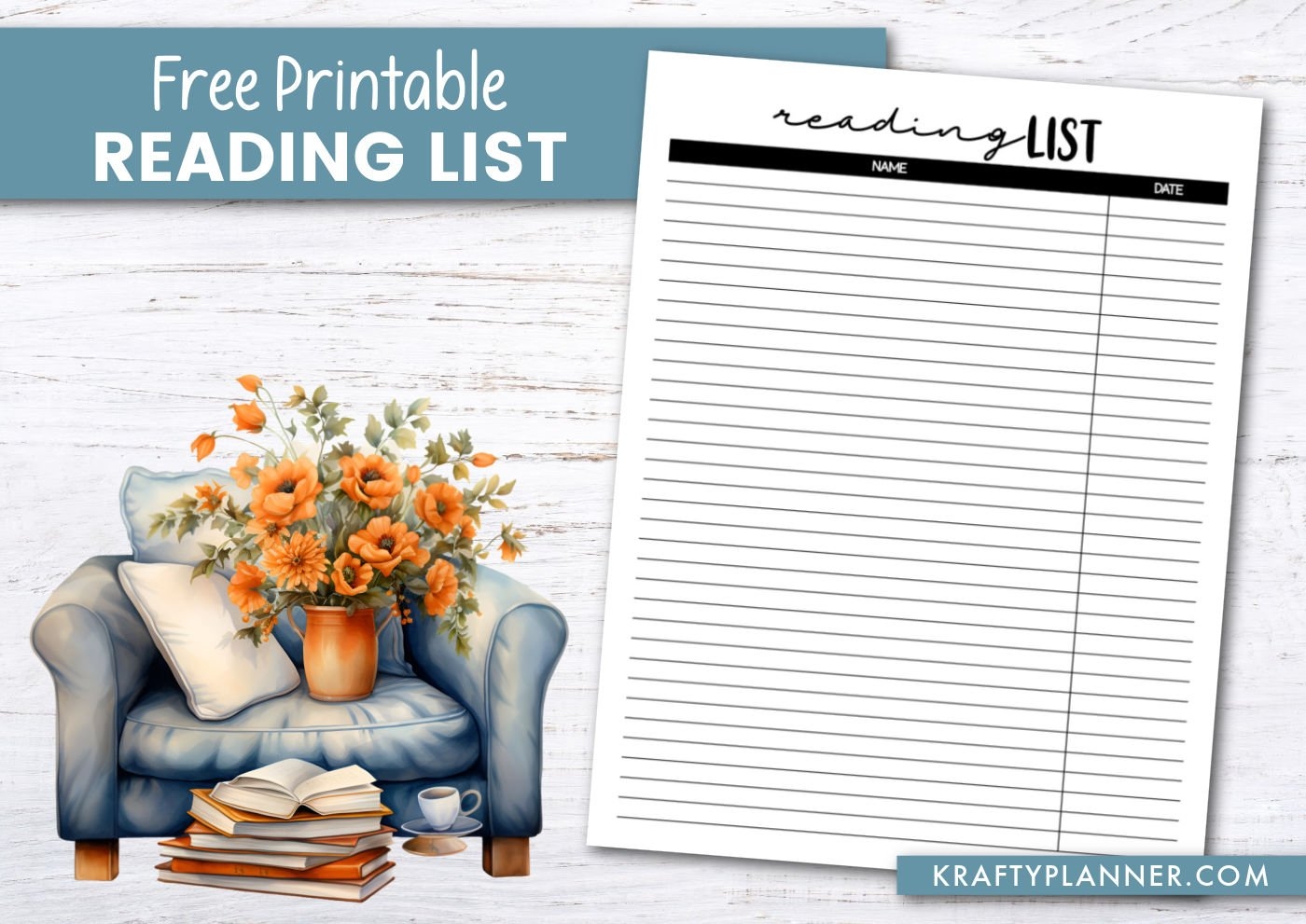 Bookworm s BFF Free Printable Reading List Krafty Planner