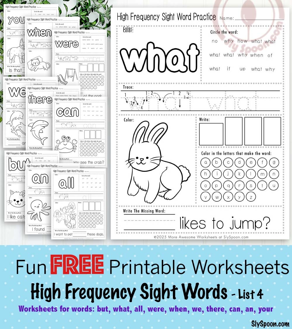 Boost Early Literacy Skills With Free Printable Sight Word Worksheets Sight Words But What All Were When We There Can An Your Sly Spoon