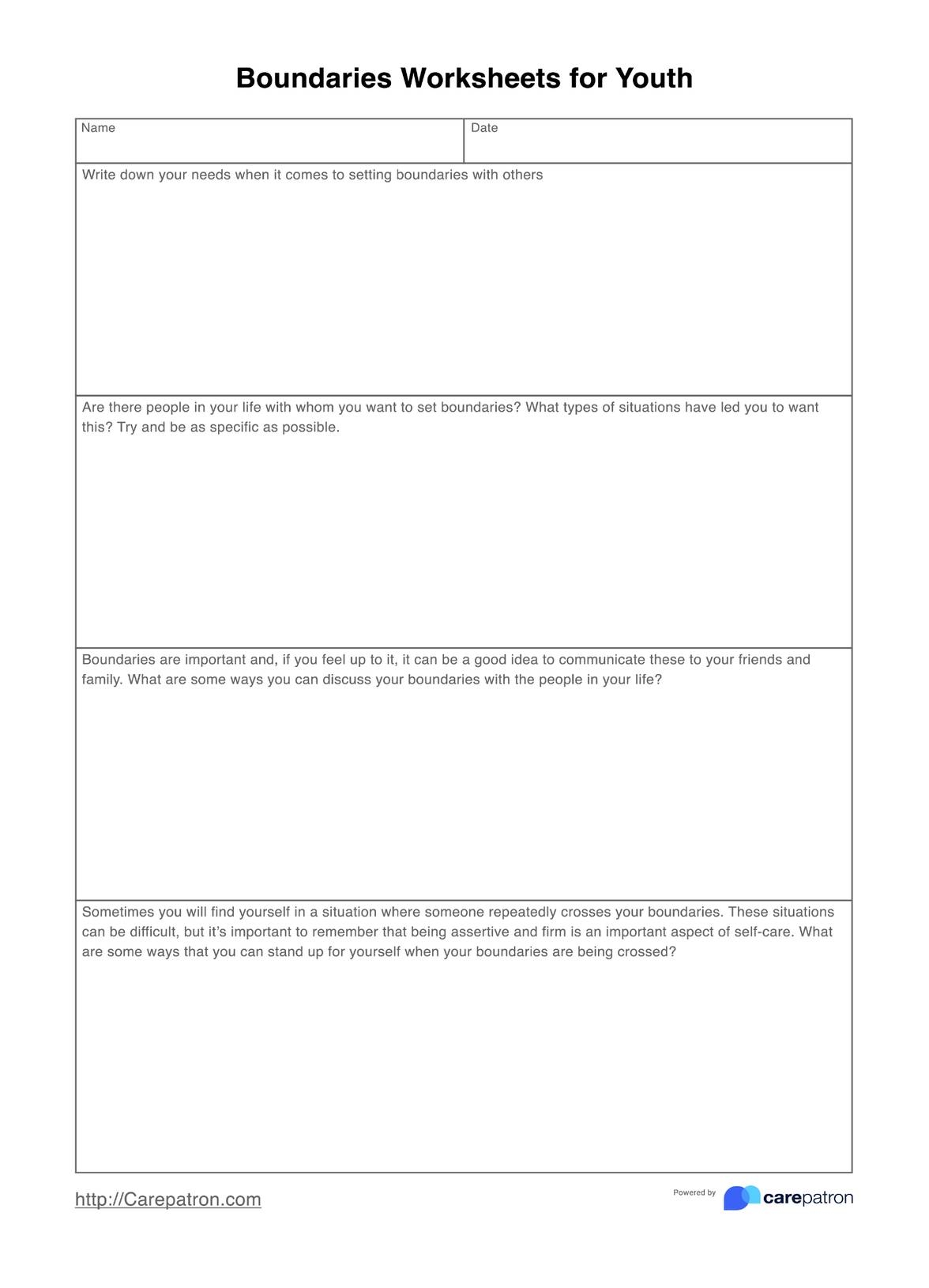 Boundaries Worksheet U0026 Example Free PDF Download