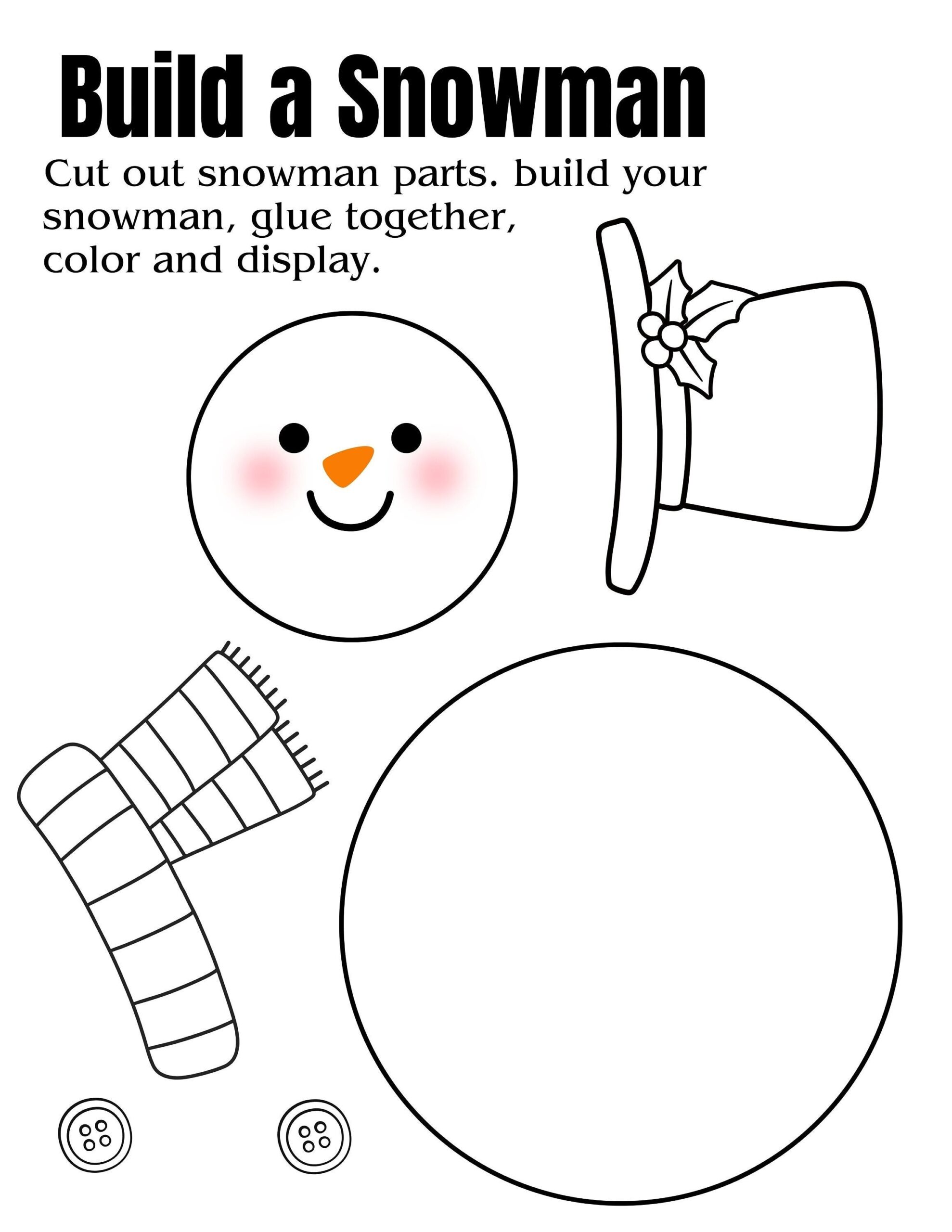 Build A Snowman Printable Kindergarten Snowman Building Digital 