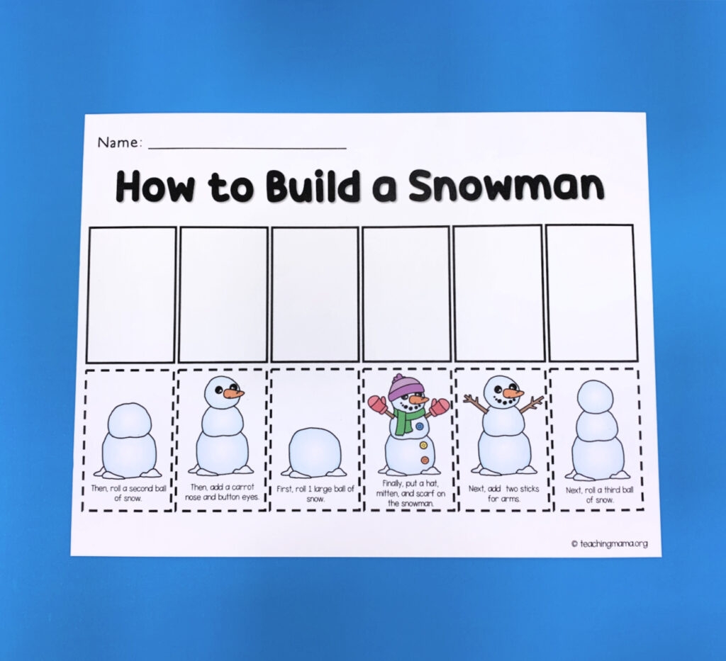 Building A Snowman Sequencing Printable Teaching Mama Building A Snowman Sequencing Printable Teaching Mama