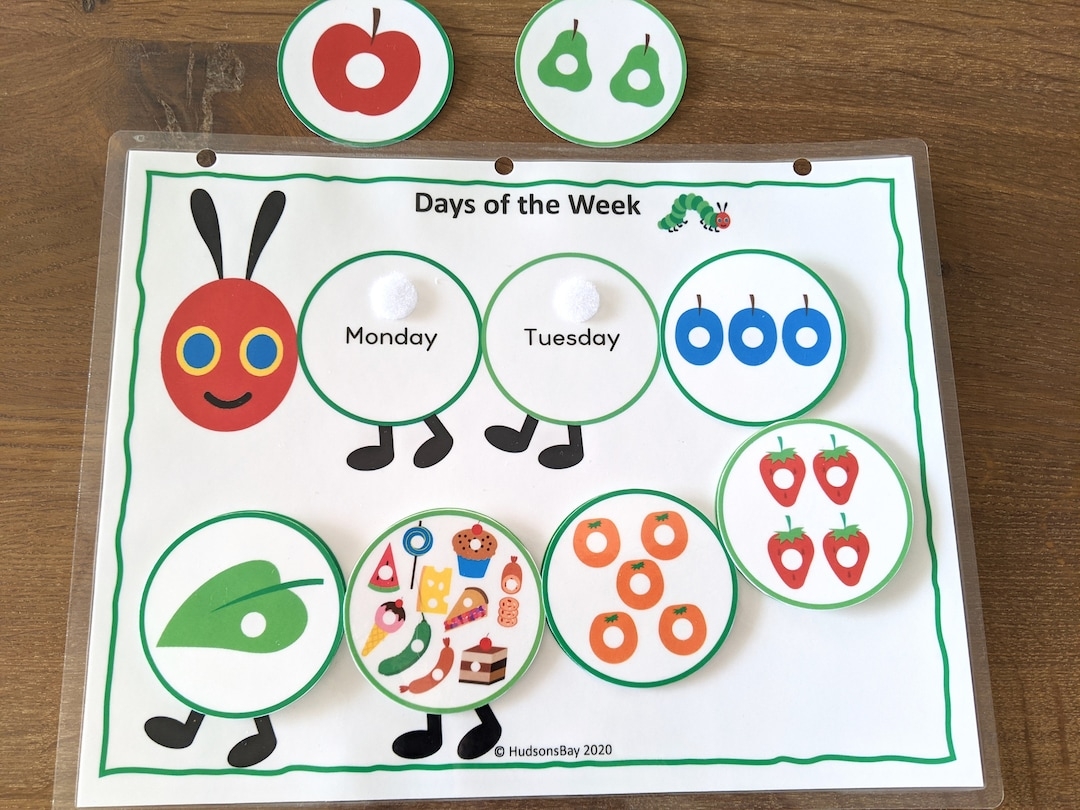 BUSY BOOK PRINTABLE The Very Hungry Caterpillar Activity Sheet Days Of The Weekworksheet Homeschool Learning Instant Download Etsy