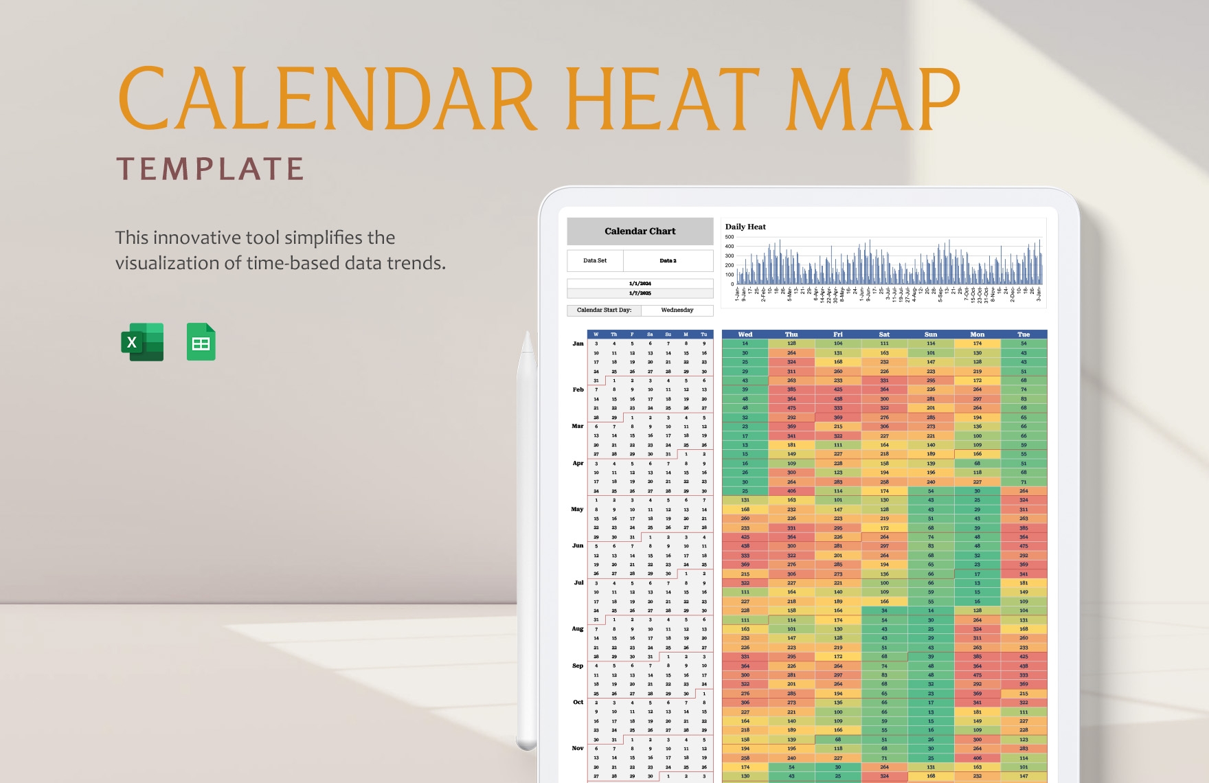 Calendar Heat Map Template Template