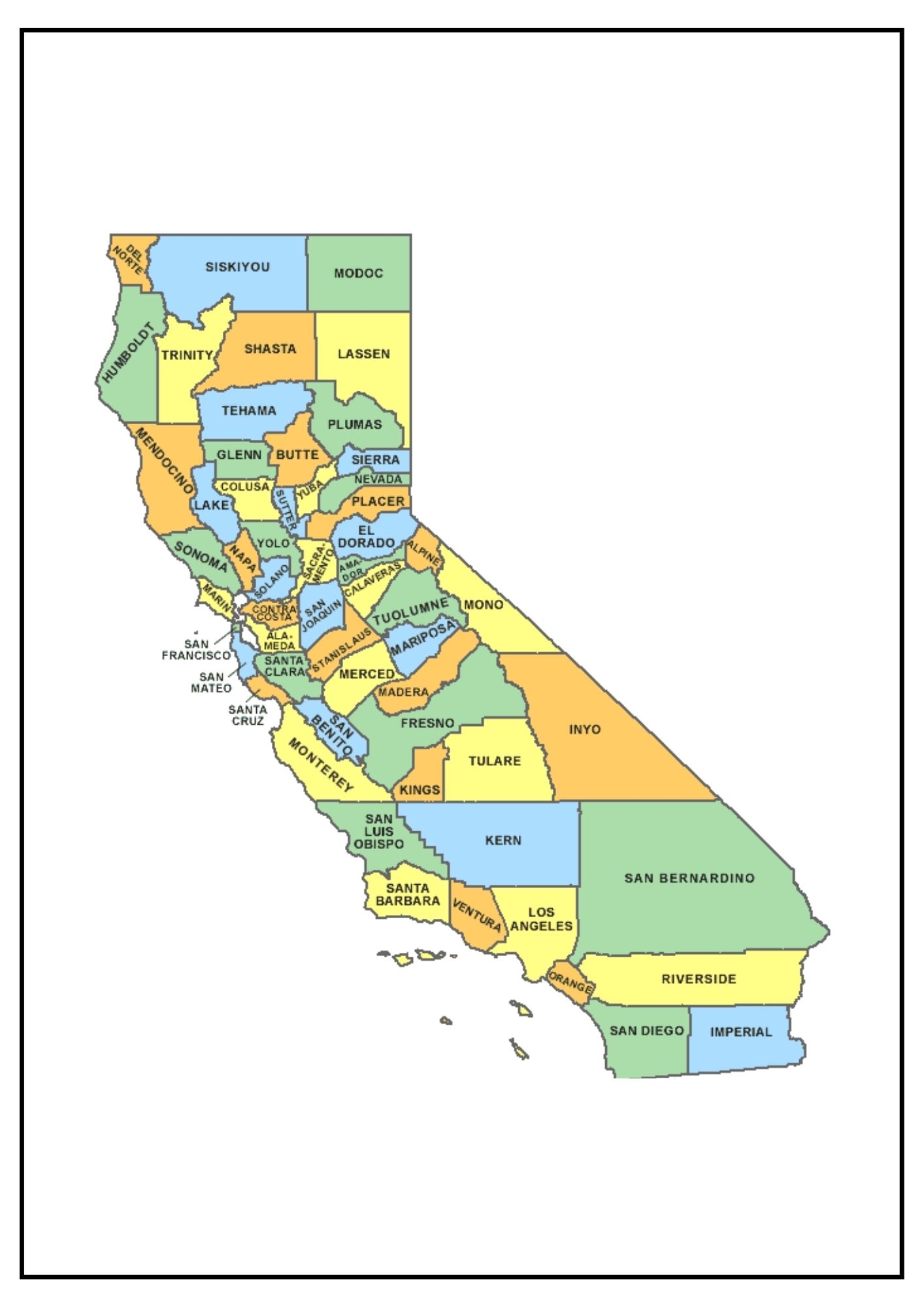 California County Map Map Of California Counties And Cities