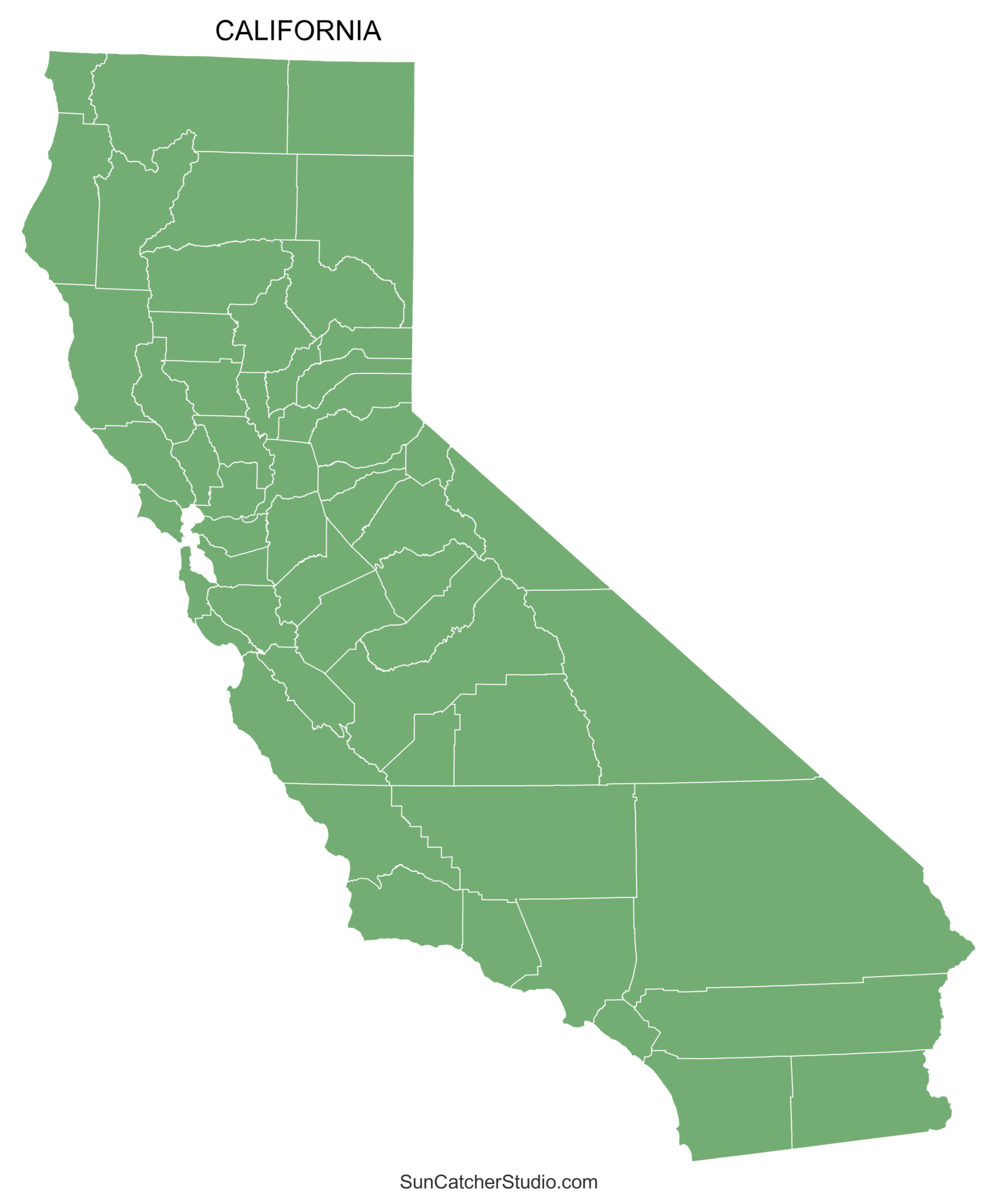 California County Map Printable State Map With County Lines 