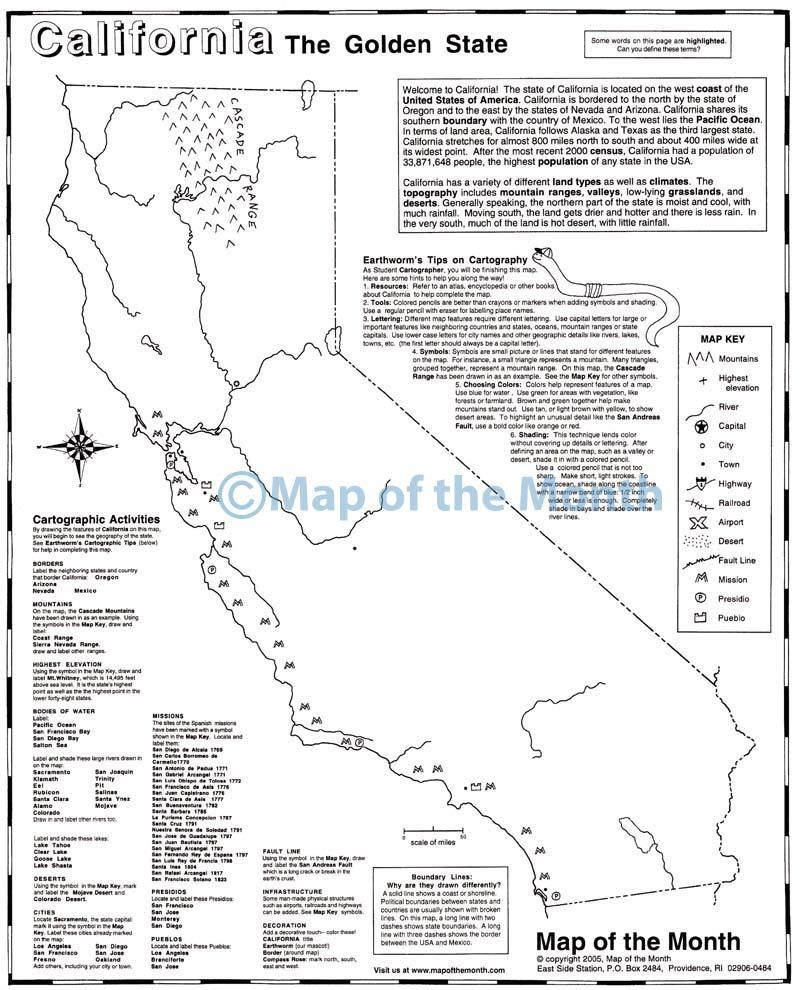 Free Blank California Map Printable