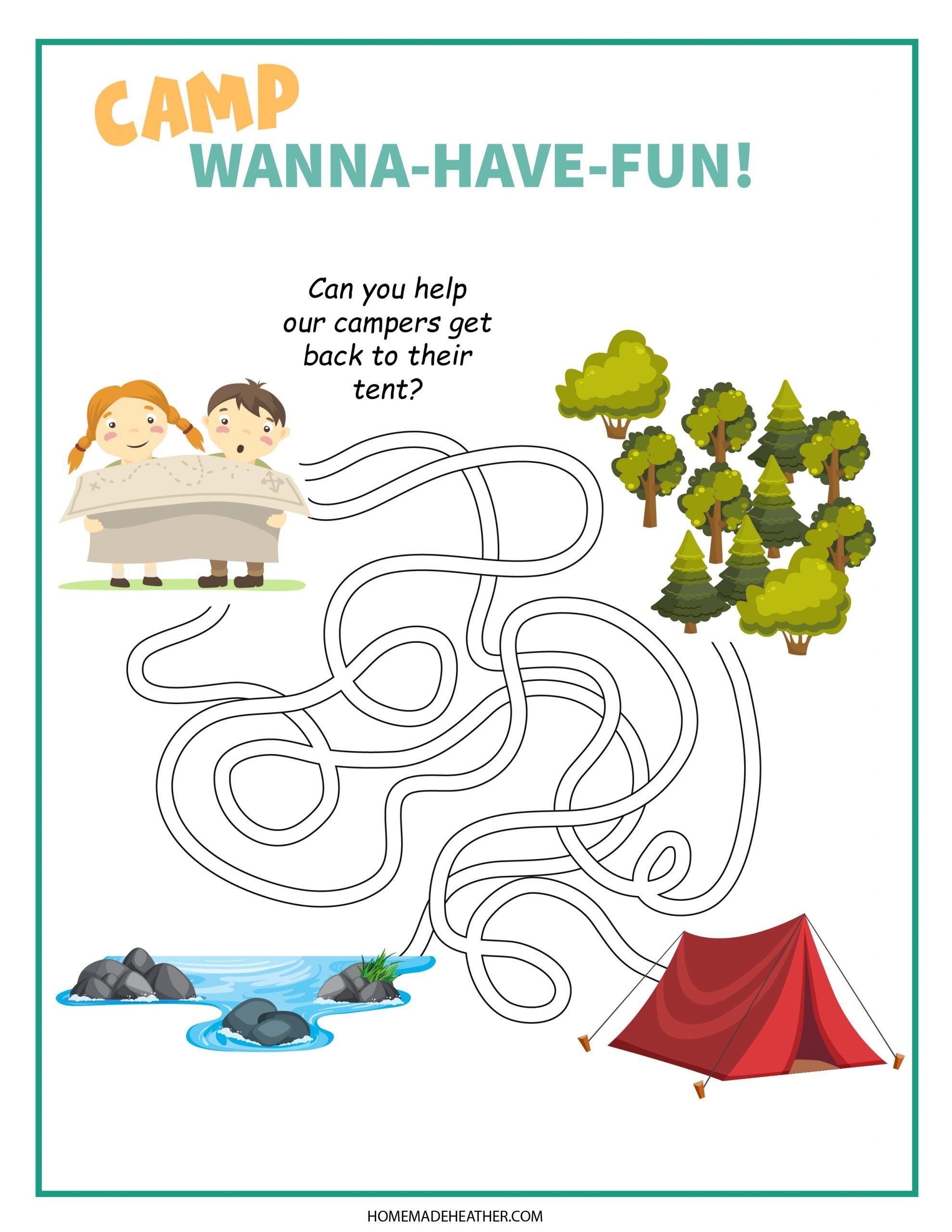 Camping Printable Activity Sheets Campfire Foodie