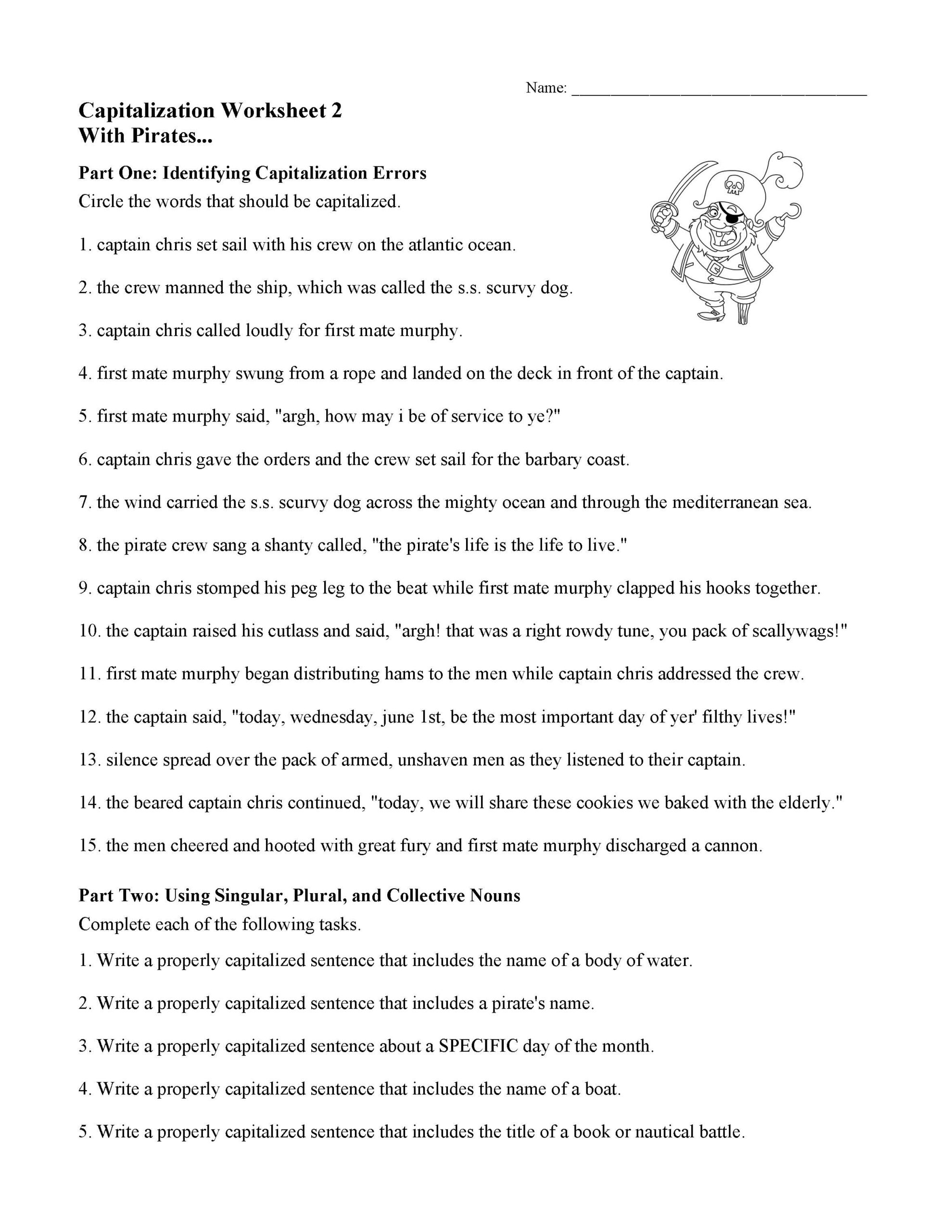 Capitalization Worksheets Lessons And Tests Language Arts Activities