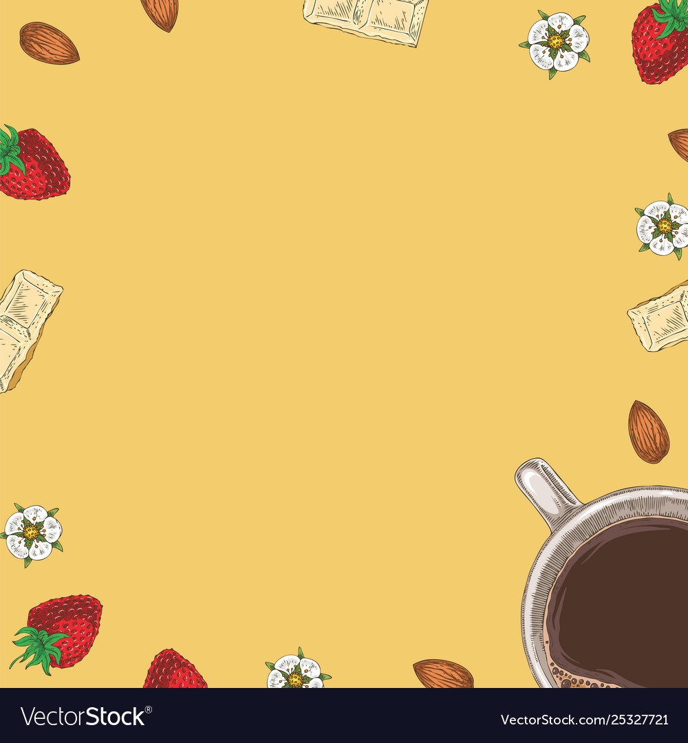 Card Or Menu Template With Coffee And Desserts Vector Image