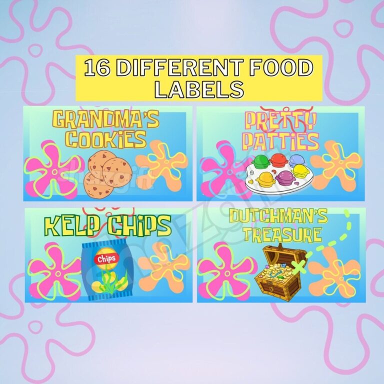 Cartoon Under The Sea 16 Food Tent Labels Dessert Birthday Party Decor Template Cartoon Instant Download Printable DIGITAL File Etsy