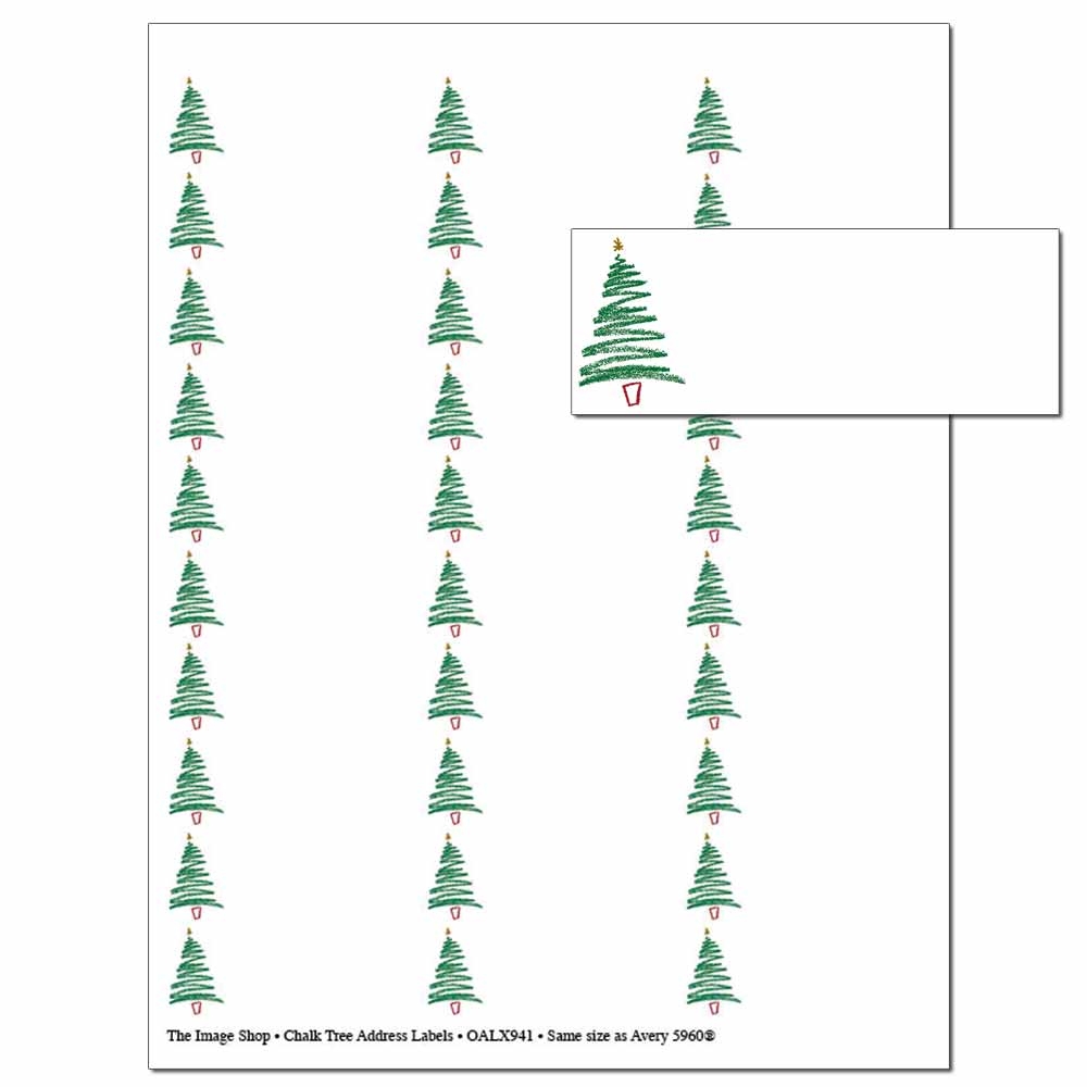 Chalk Tree Address Labels 5 Sheets 150 Labels Total