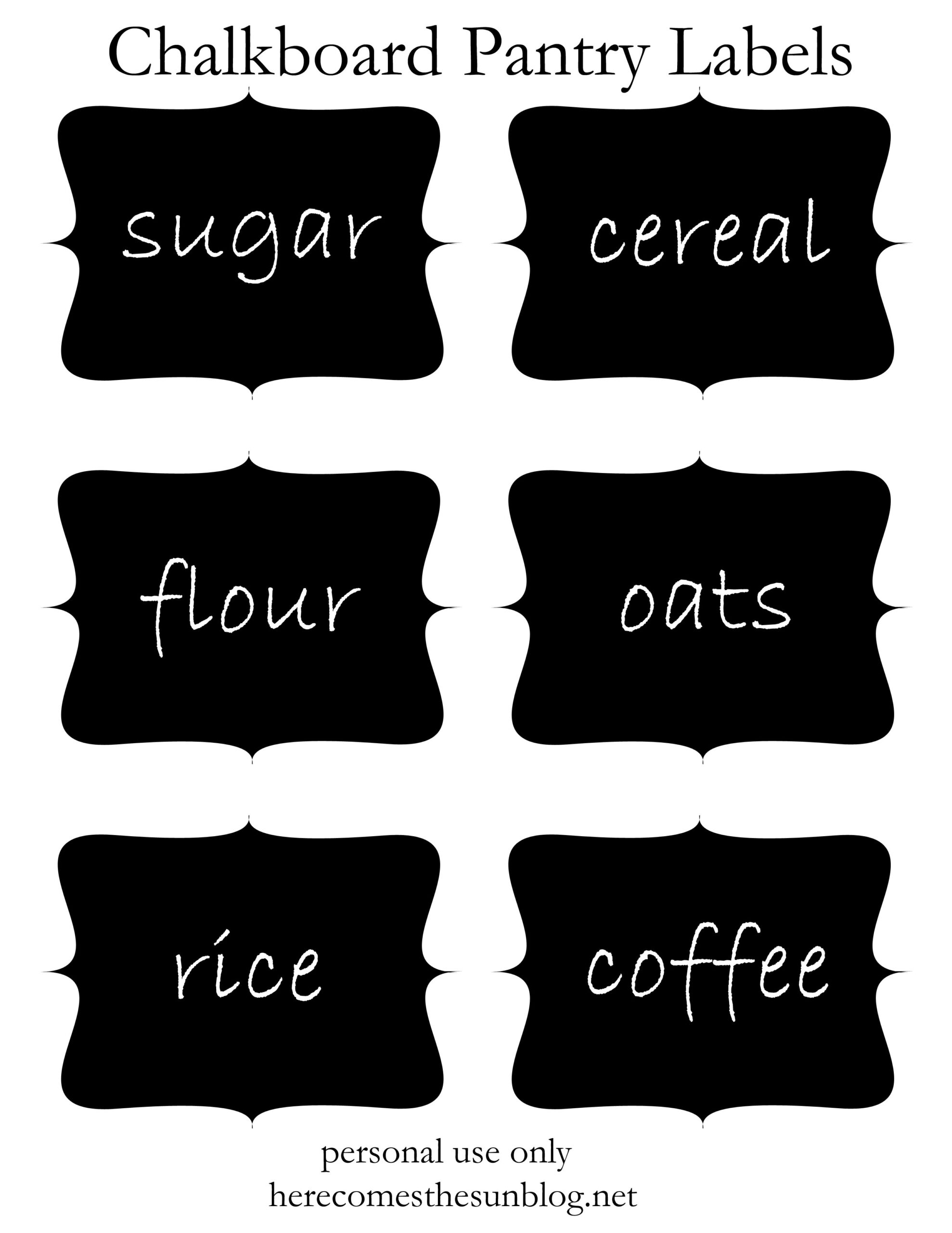 Chalkboard Pantry Labels Free Printable Kelly Leigh Creates