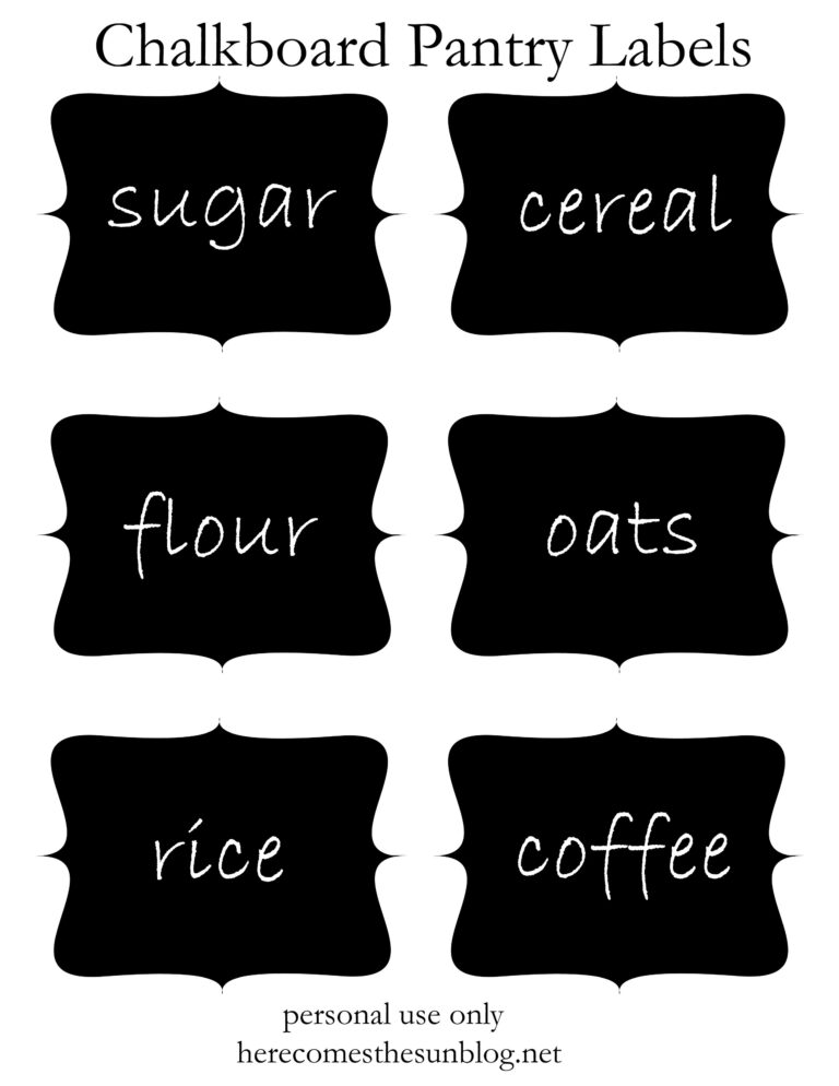 Chalkboard Pantry Labels Free Printable Kelly Leigh Creates