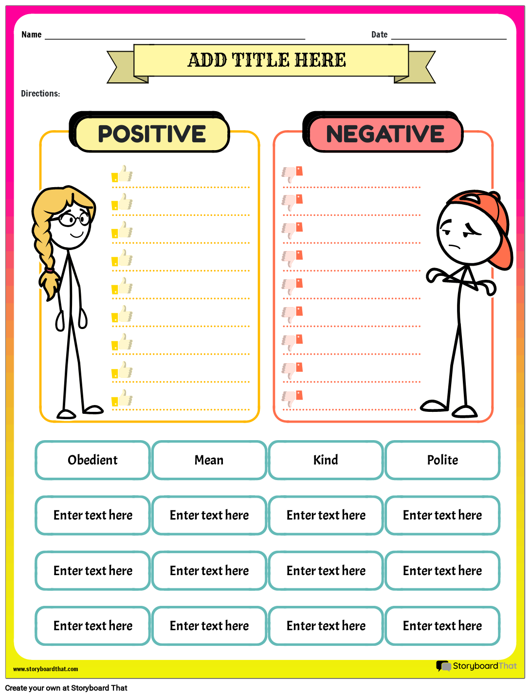 Character Traits Worksheets For Students StoryboardThat Character Traits Worksheets For Students StoryboardThat