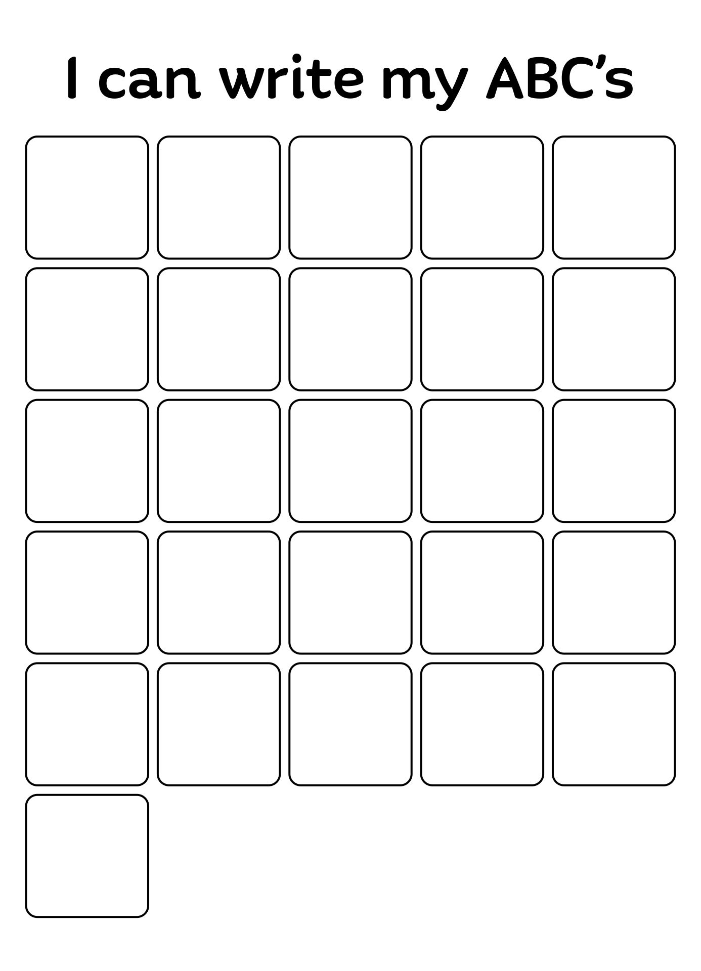 Blank Alphabet Chart / Free Printable