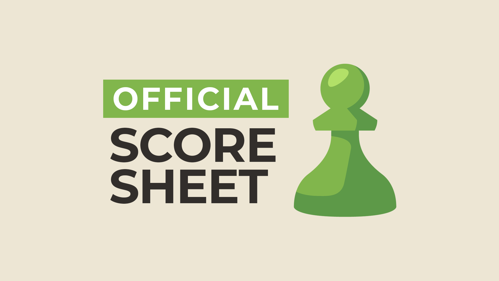 Chess Score Sheet Free PDF Template Chess