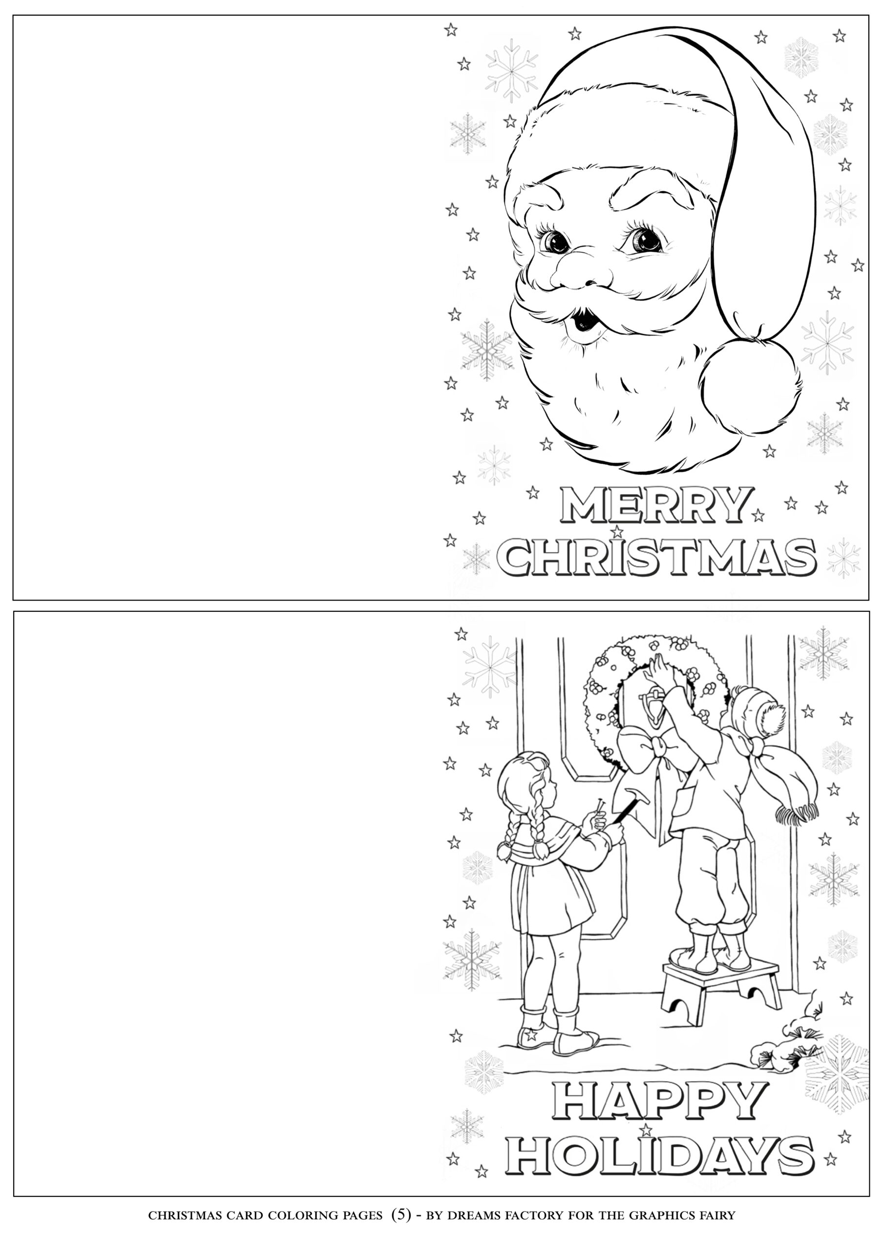 Christmas Card Coloring Pages The Graphics Fairy