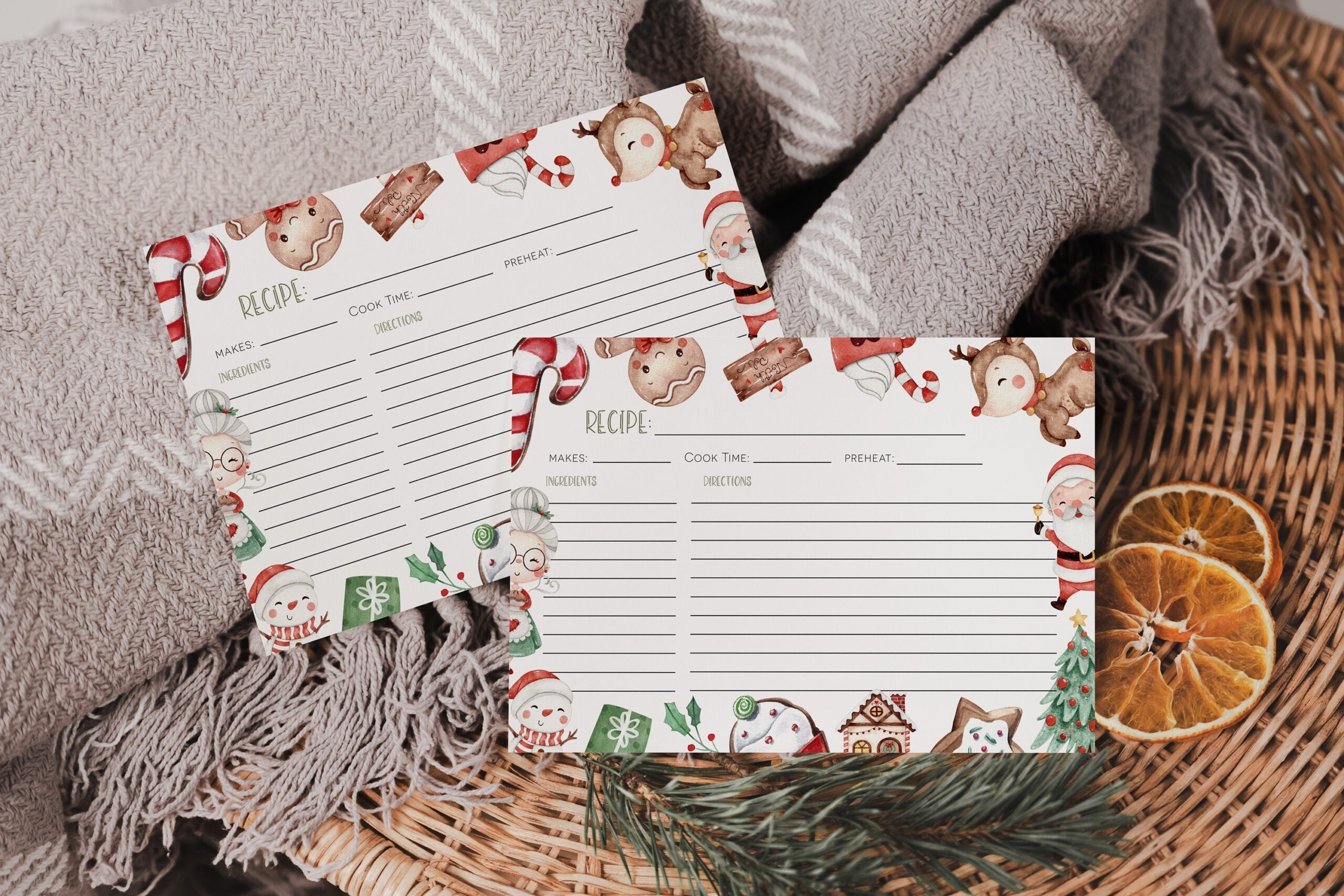 Free Printable Blank Christmas Recipe Cards