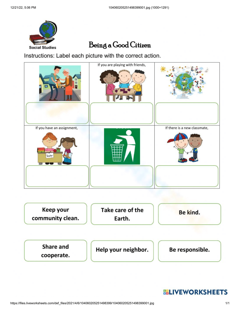 Citizen In The Community Worksheets 2025