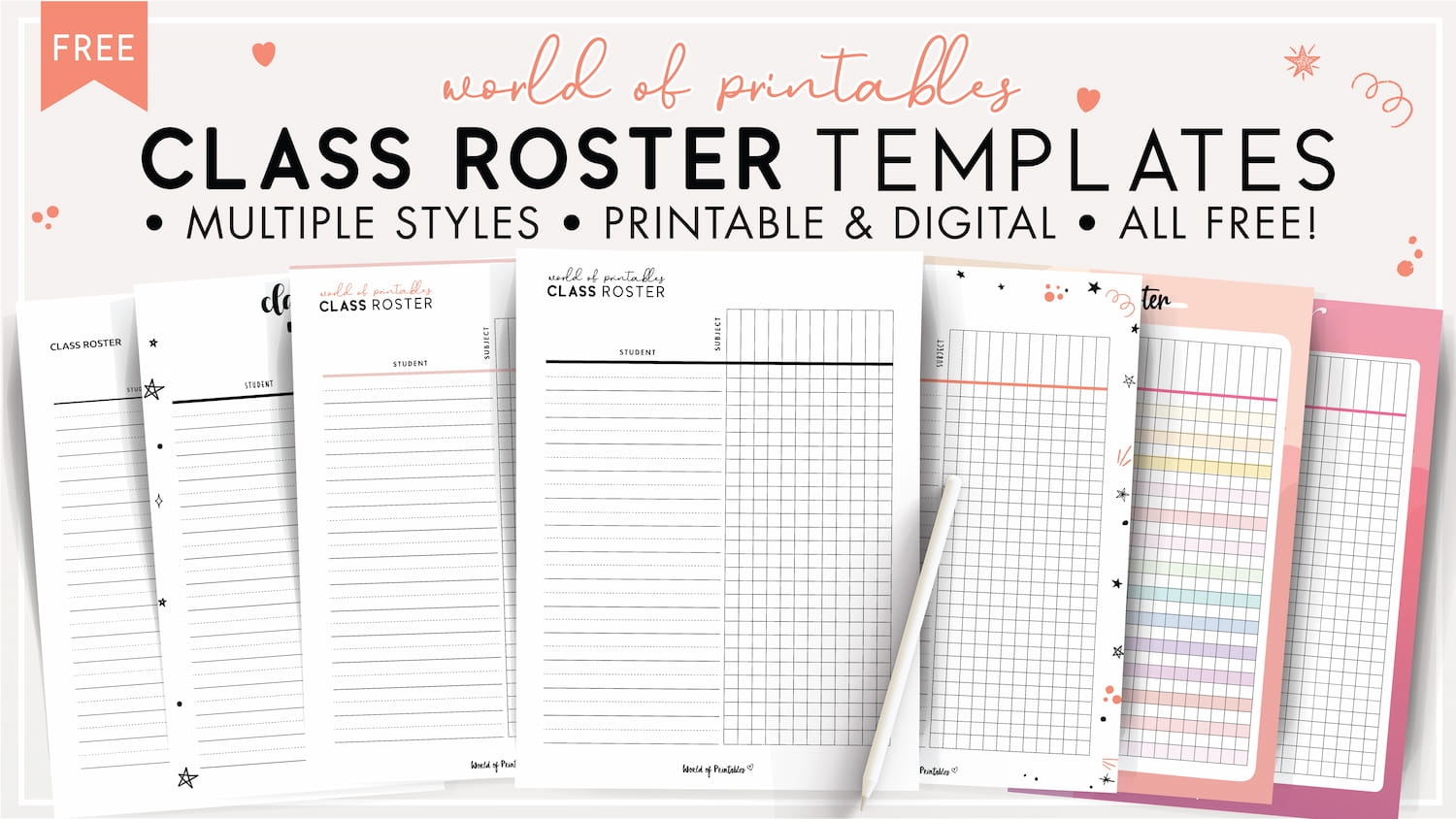 Class Roster Templates World Of Printables
