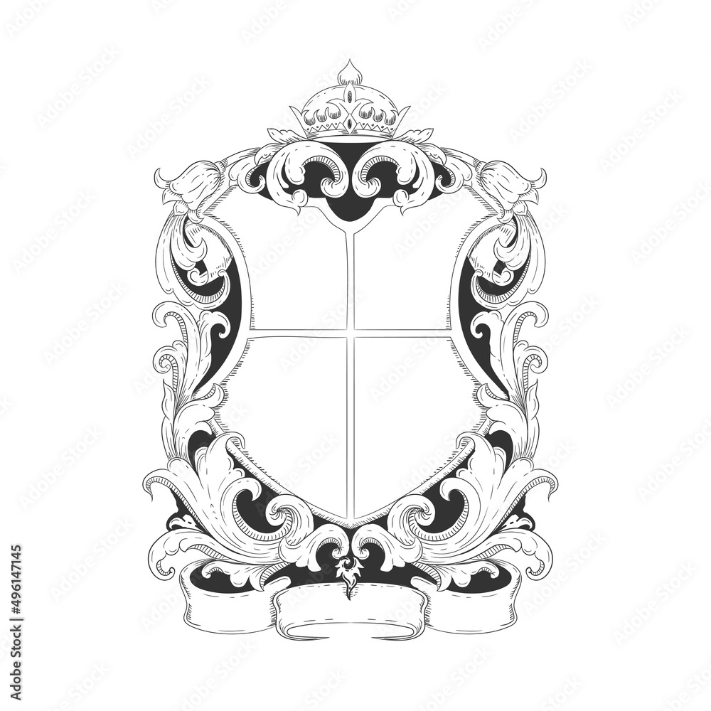 Classic Crest Coat Of Arms Blank Template Stock Vector Adobe Stock