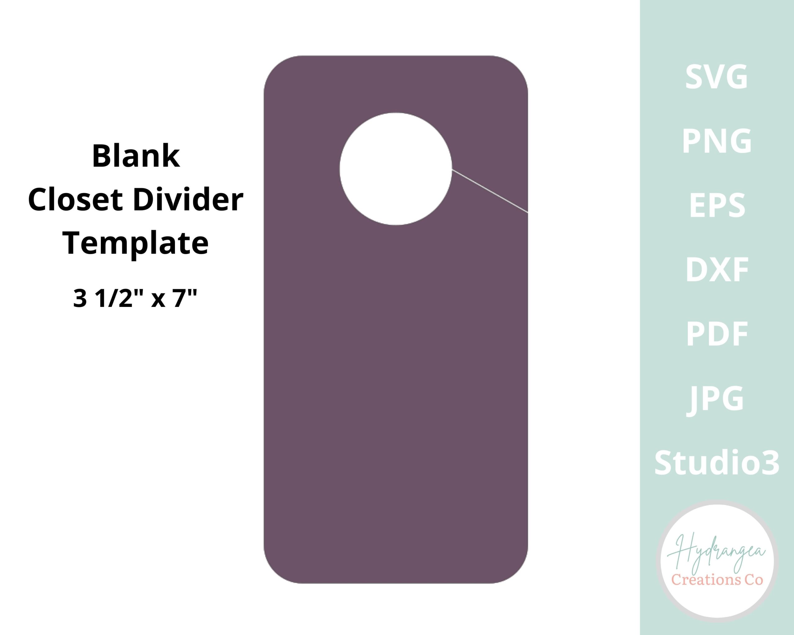 Closet Divider Template SVG Door Hanger Baby Clothes Divider Blank Nursery Hanger Editable Printable PNG DXF Cricut Etsy