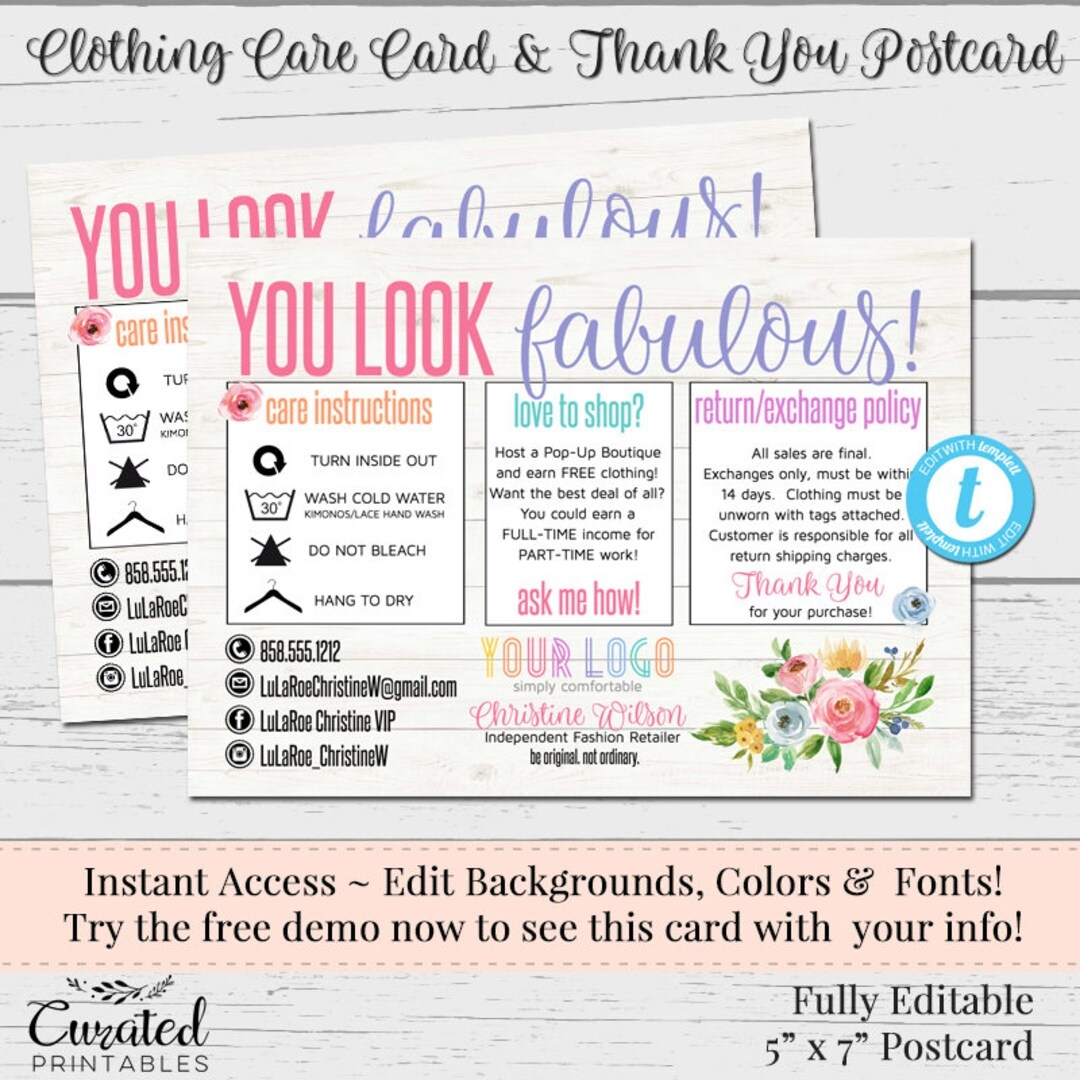 Free Printable Blank Lularoe Template