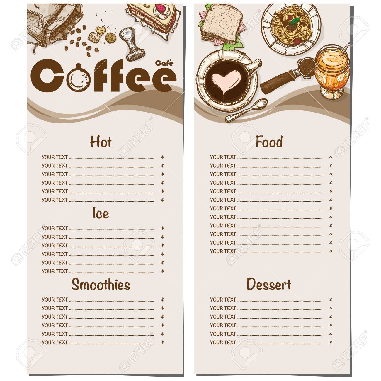 Free Printable Blank Coffee Menu Templates