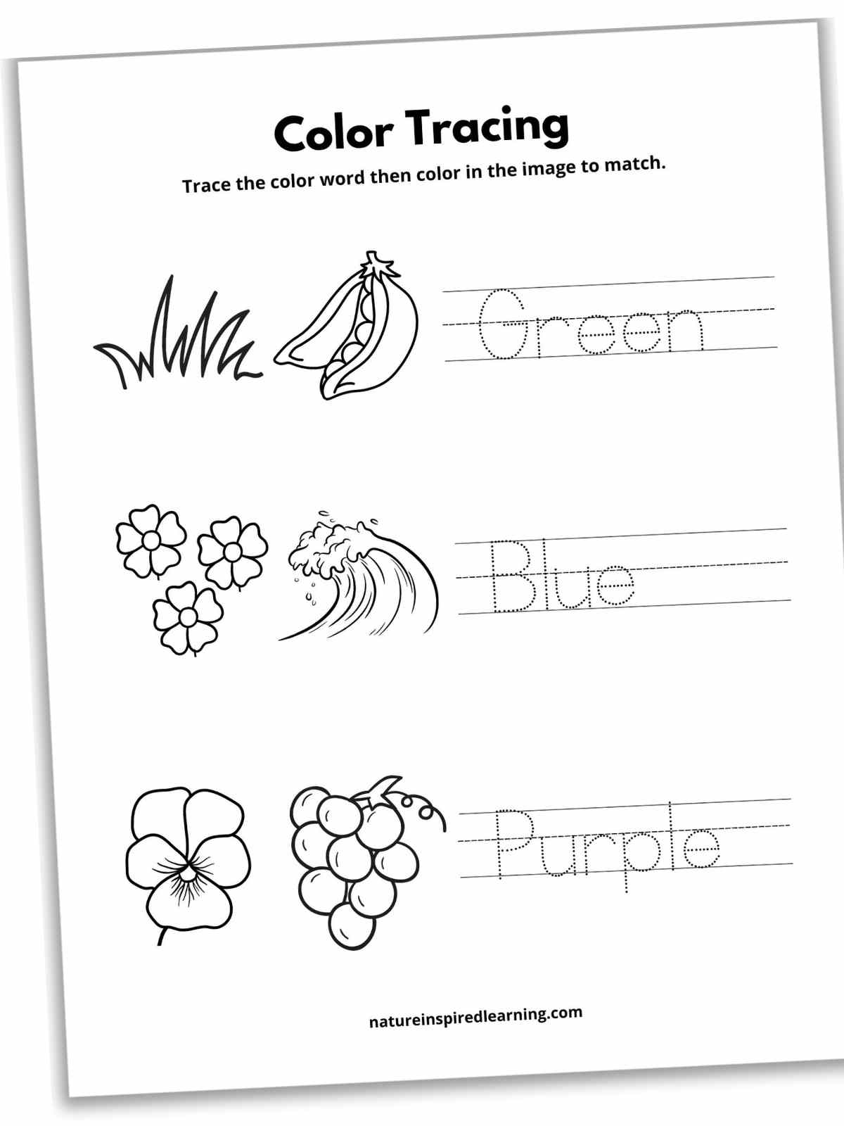 Color Tracing Worksheets Nature Inspired Learning
