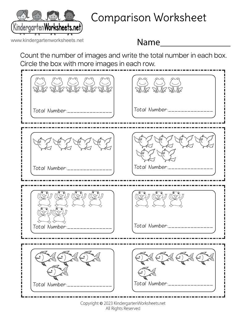 Comparison Worksheet Free Printable Digital U0026 PDF