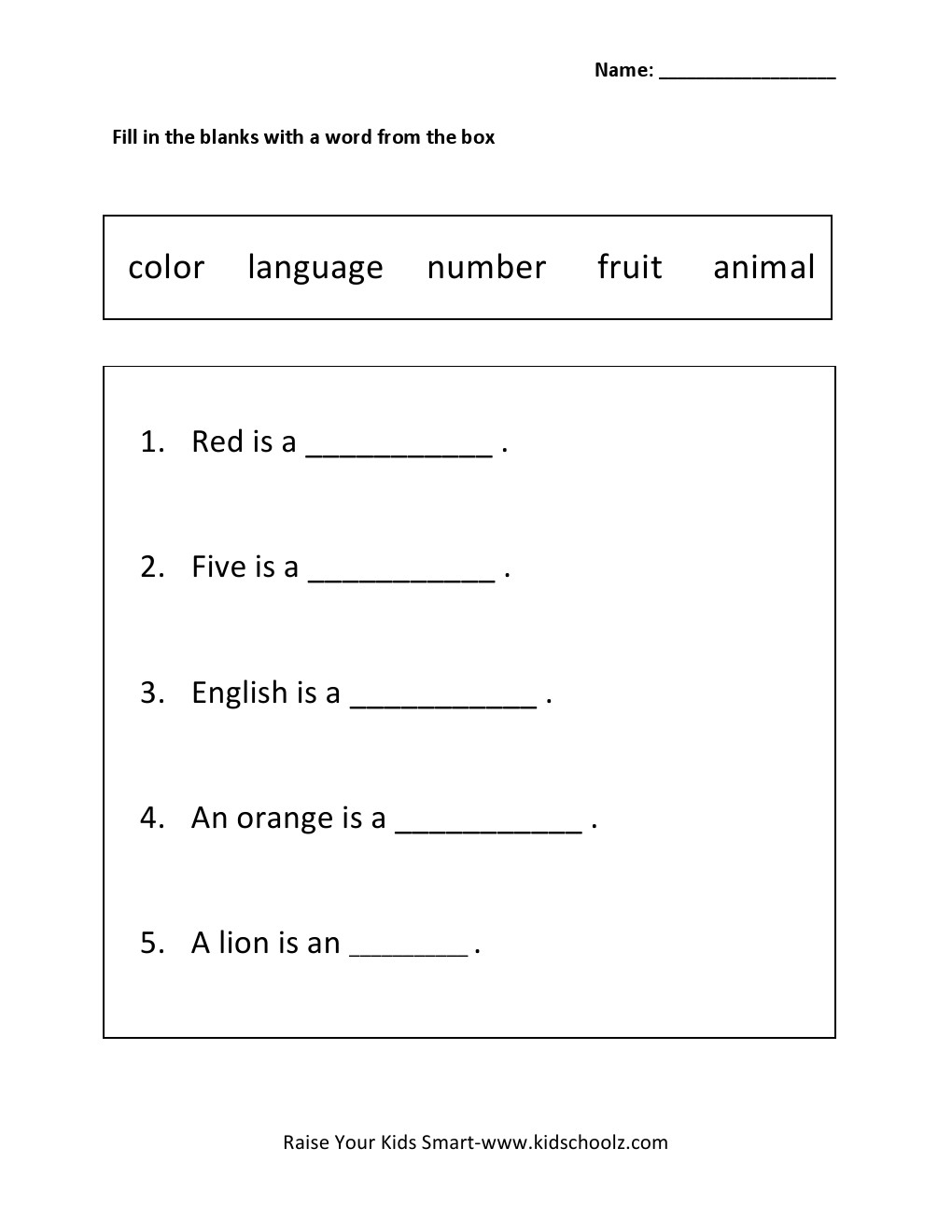Free Printable Sentence Completion Therapy Worksheets