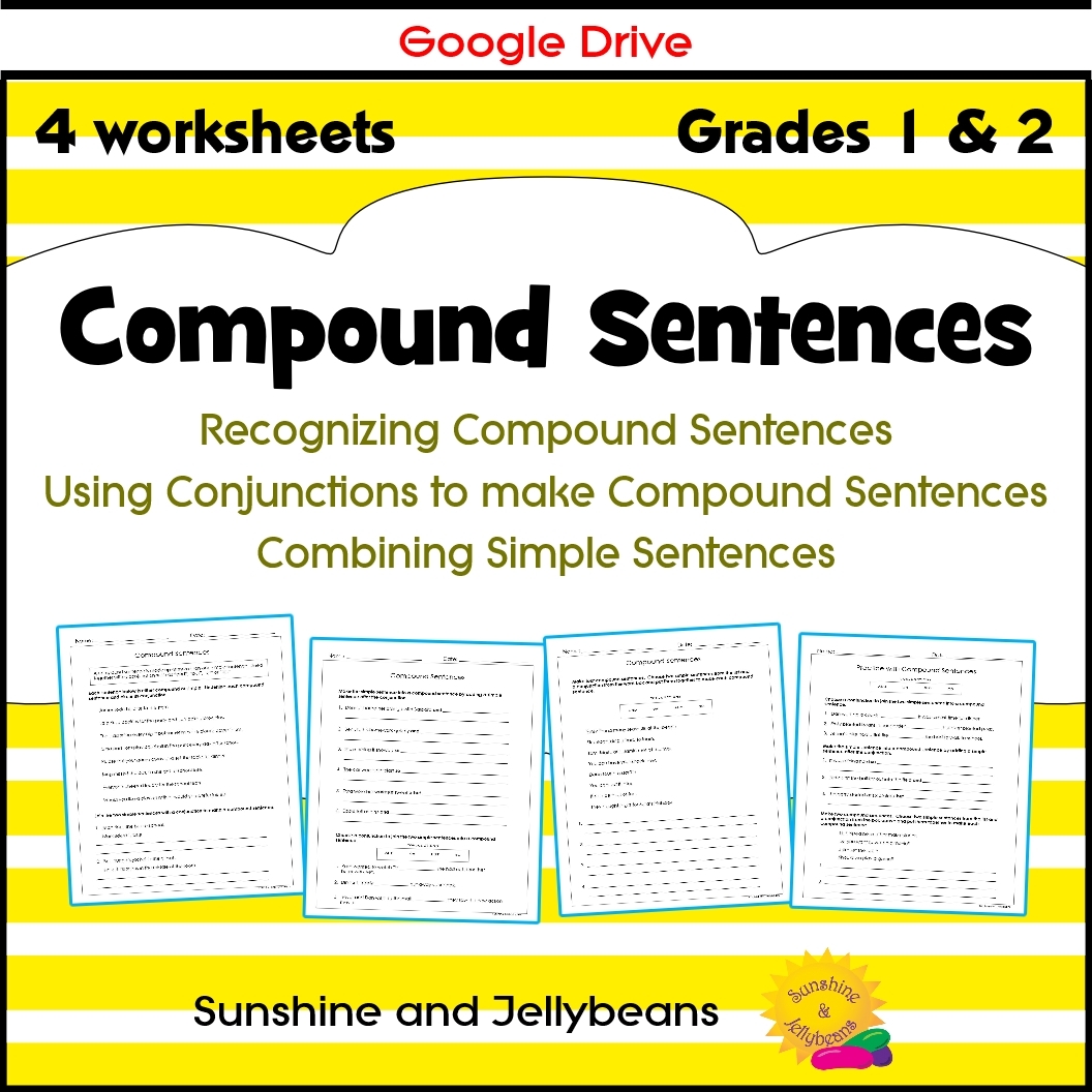 Compound Sentences And Conjunctions 4 Worksheets Grades 1 2 