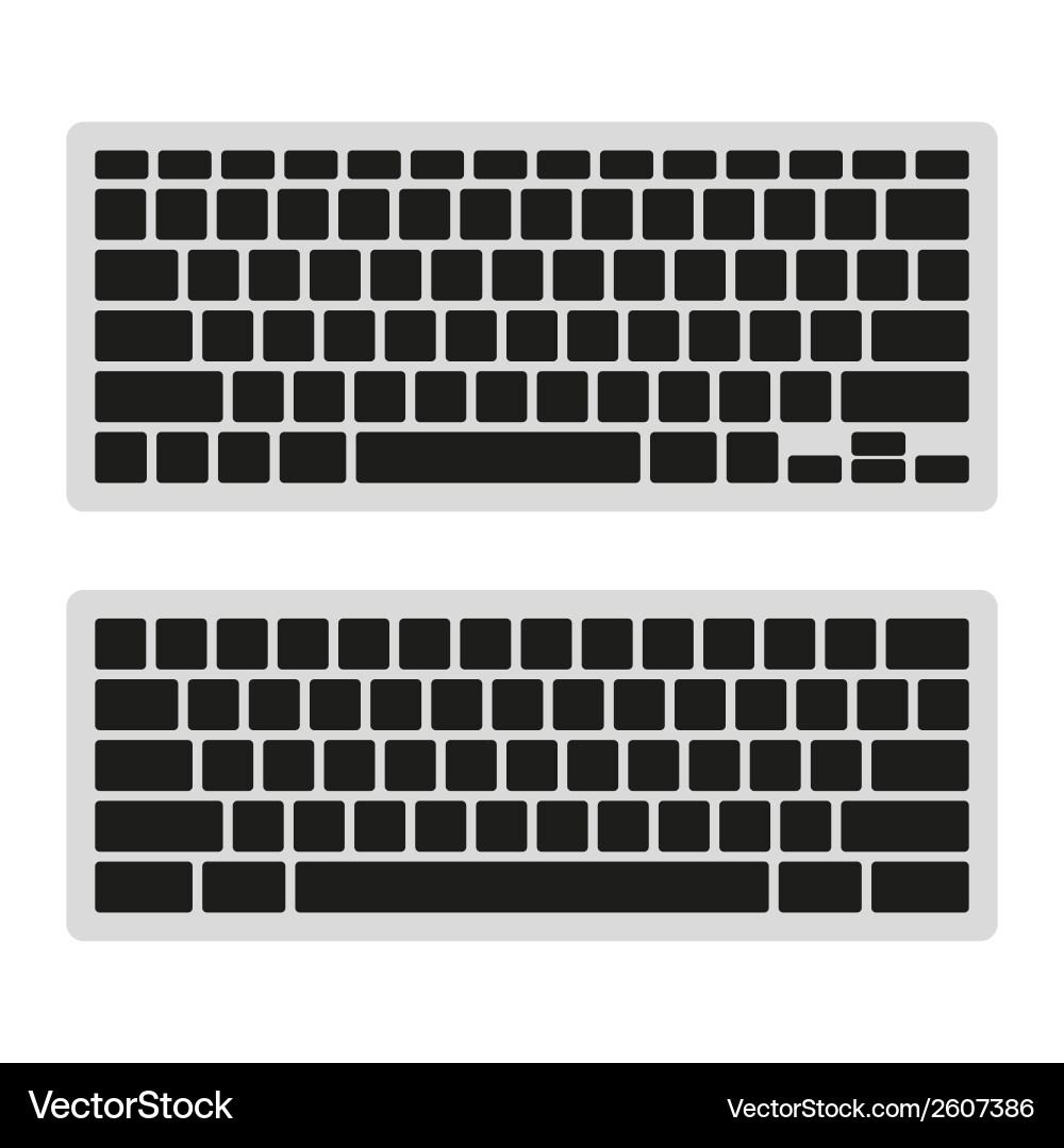Computer Keyboard Blank Template Set Royalty Free Vector