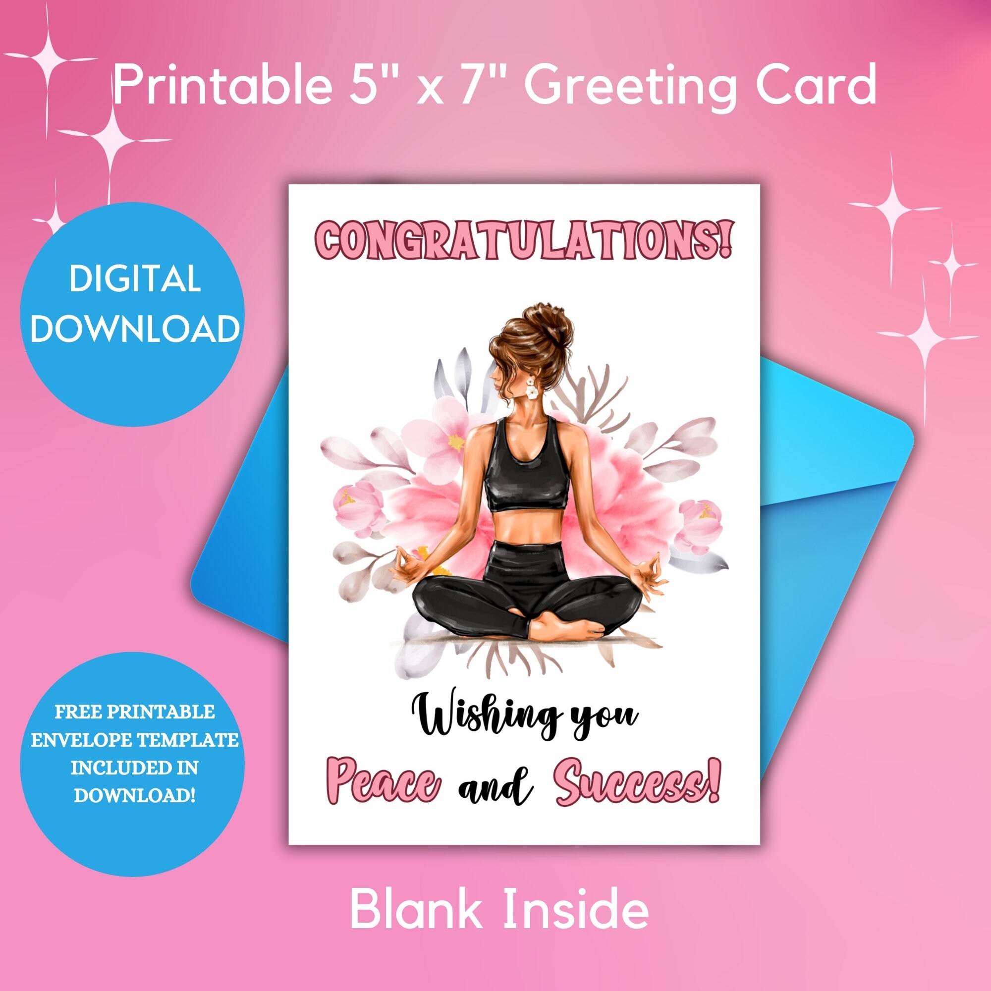 Congratulations Wishing You Peace And Success Printable 5x7 
