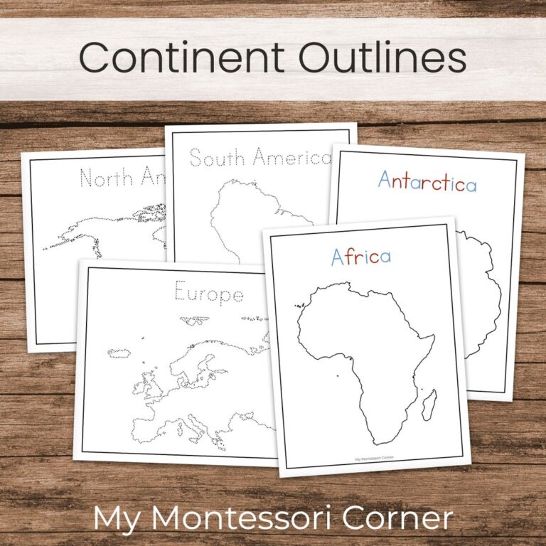 Continents Tracing Worksheets And Art Template Outlines 