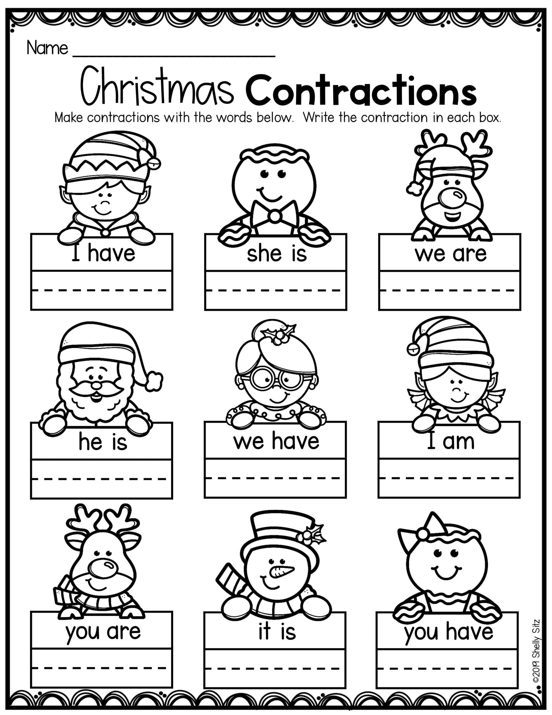 Free Printable Worksheets Contraction Free Printable Worksheets Contraction
