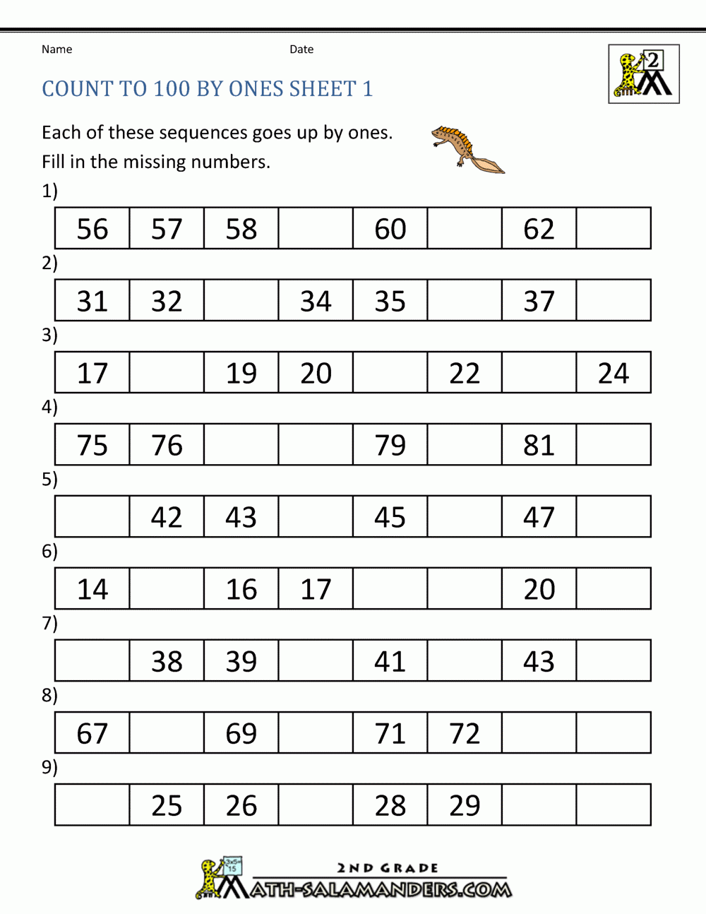 Count To 1000 By Ones Worksheets