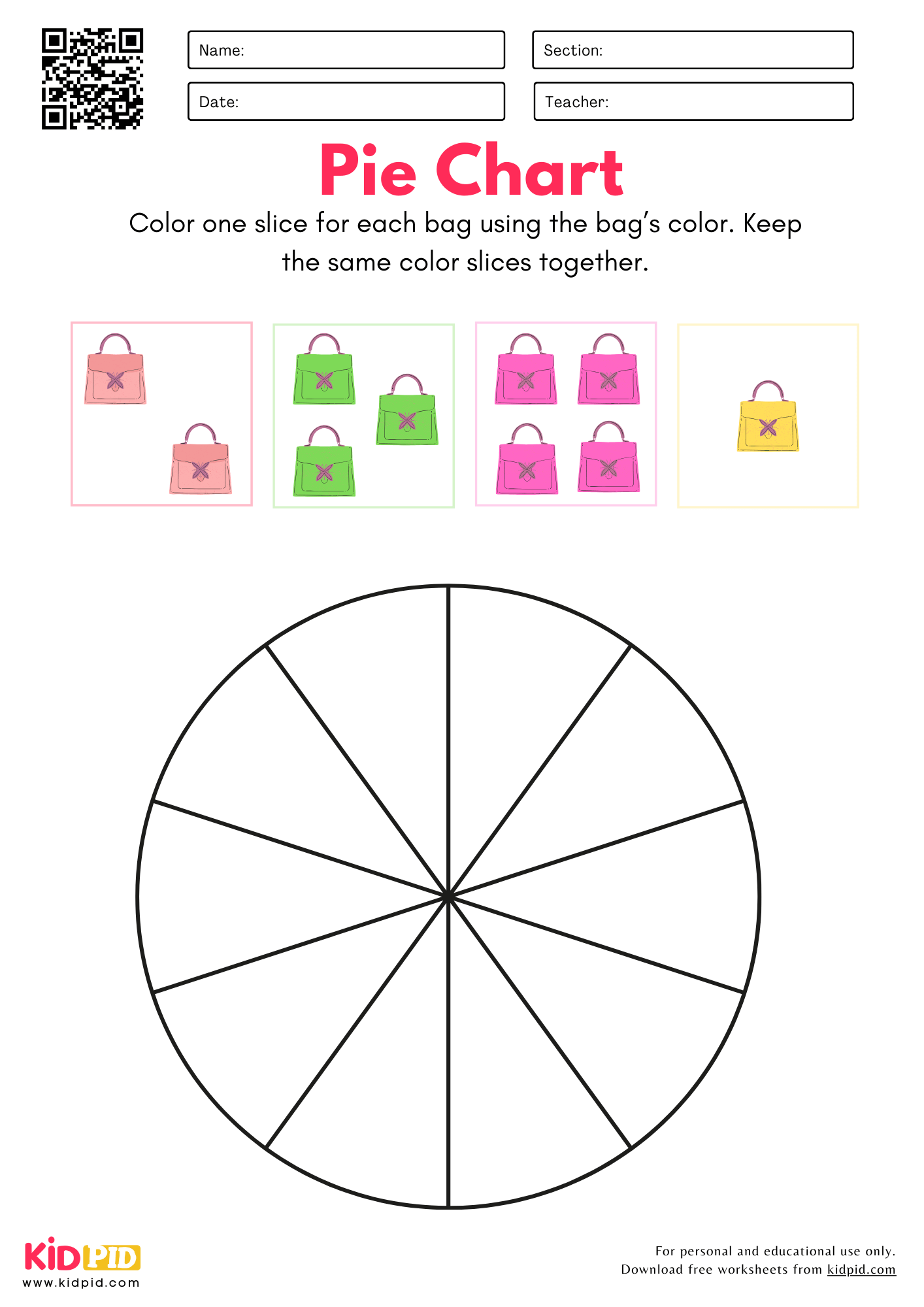Creating Pie Chart Worksheets For Grade 2 Kidpid