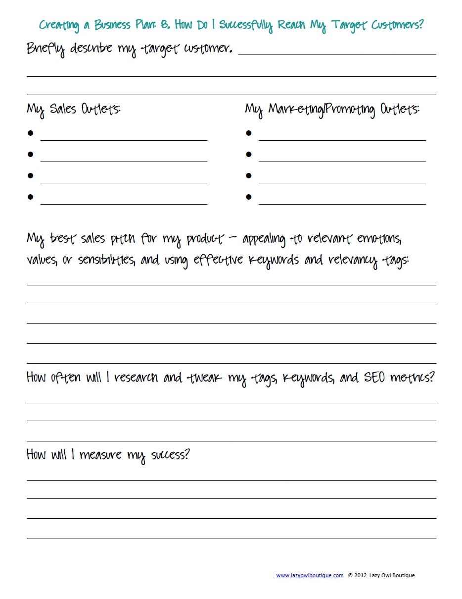 Creative Business Plan 8 How Do I Successfully Reach My Target Customers 